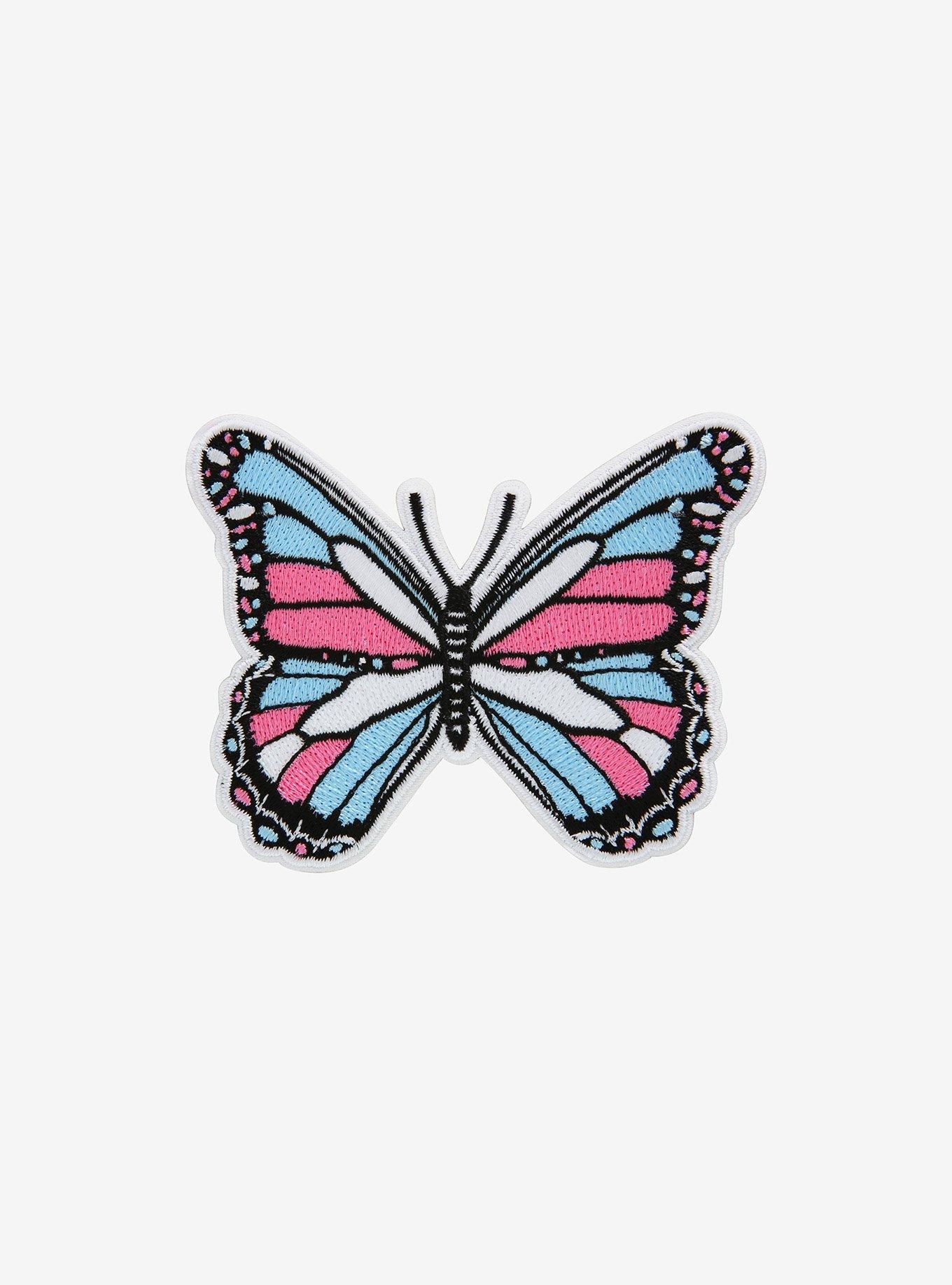 Pink & Blue Butterfly Patch, , hi-res