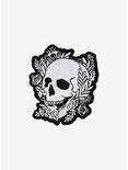Floral Skull Black & White Patch, , hi-res