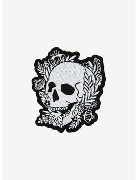 Floral Skull Black & White Patch, , hi-res