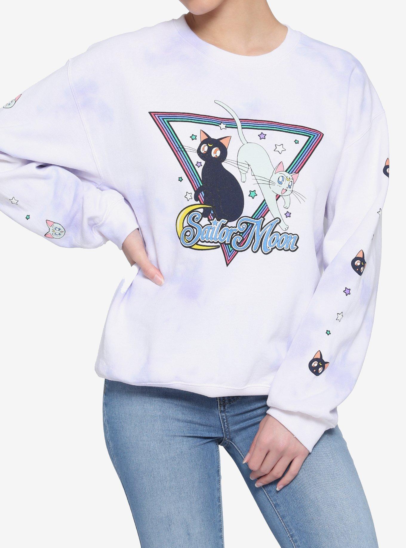 Sailor Moon Luna & Artemis Tie-Dye Girls Sweatshirt, MULTI, hi-res