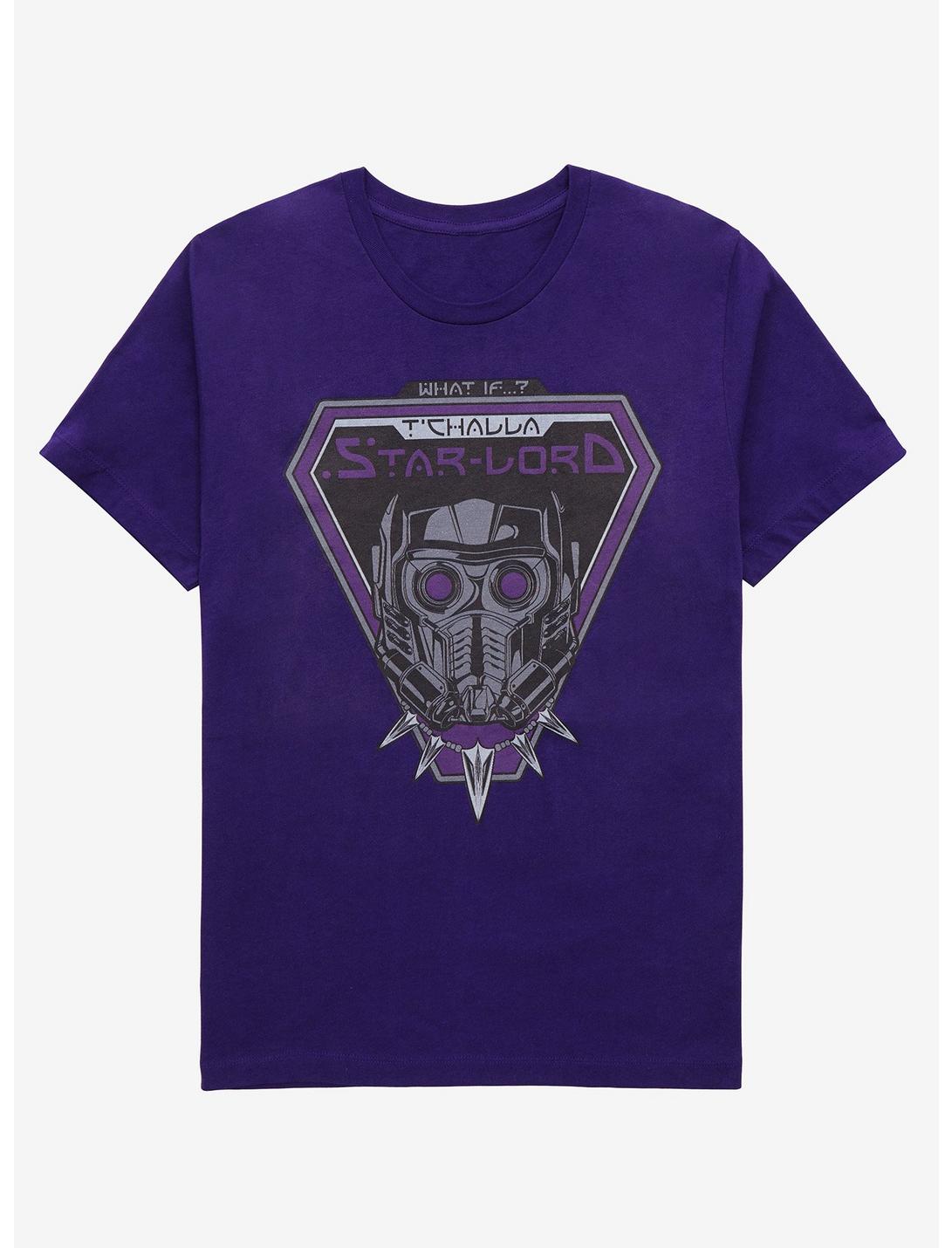 Marvel What If...? T'challa as Star-Lord T-Shirt - BoxLunch Exclusive, DARK PURPLE, hi-res
