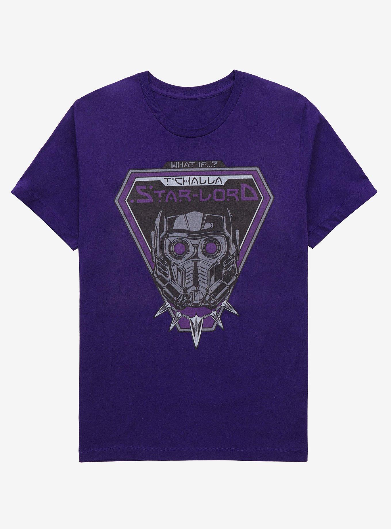 Marvel What If...? T'challa as Star-Lord T-Shirt - BoxLunch Exclusive, DARK PURPLE, hi-res