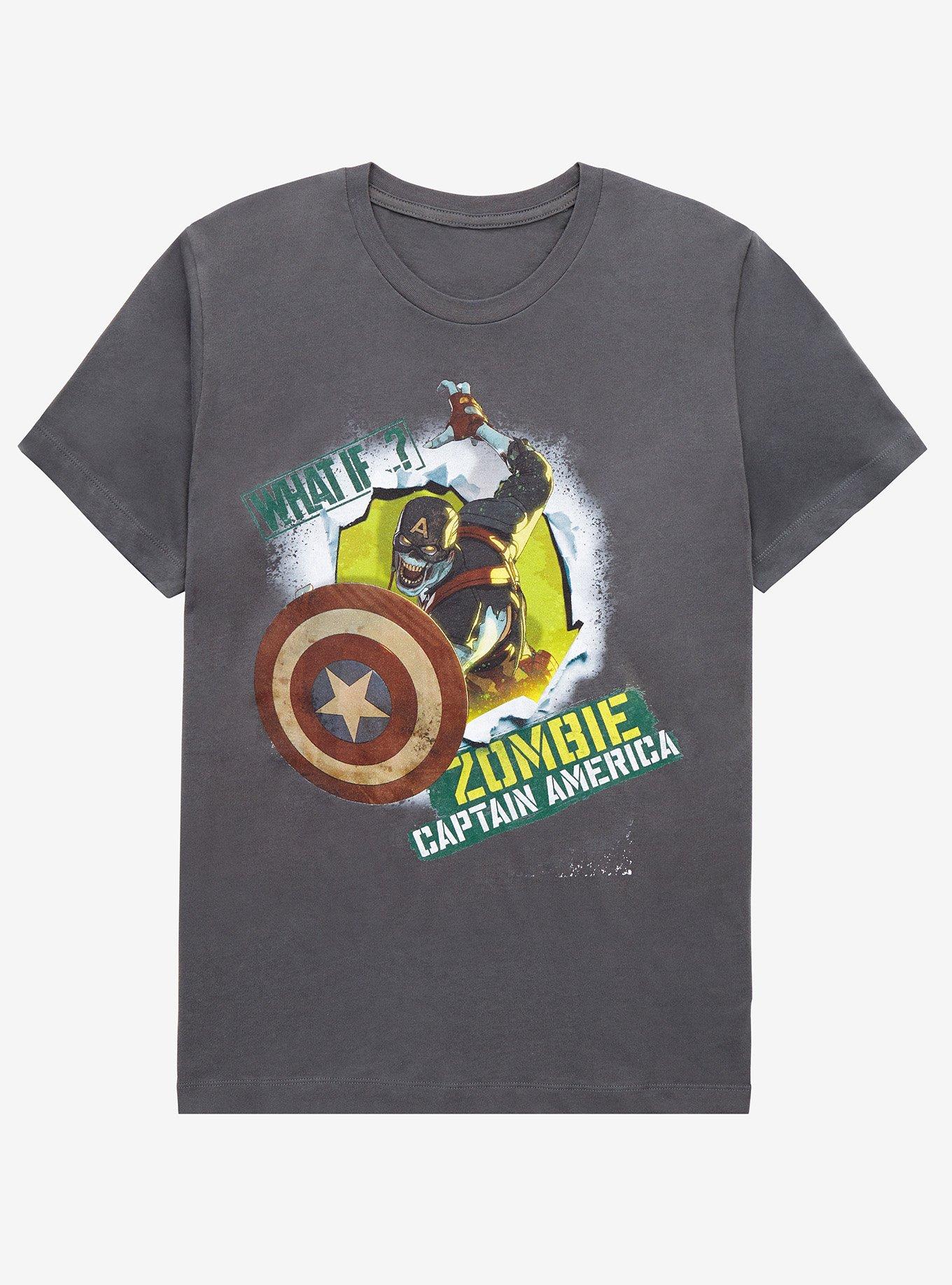 Marvel What If...? Zombie Captain America T-Shirt - BoxLunch Exclusive, CHARCOAL, hi-res