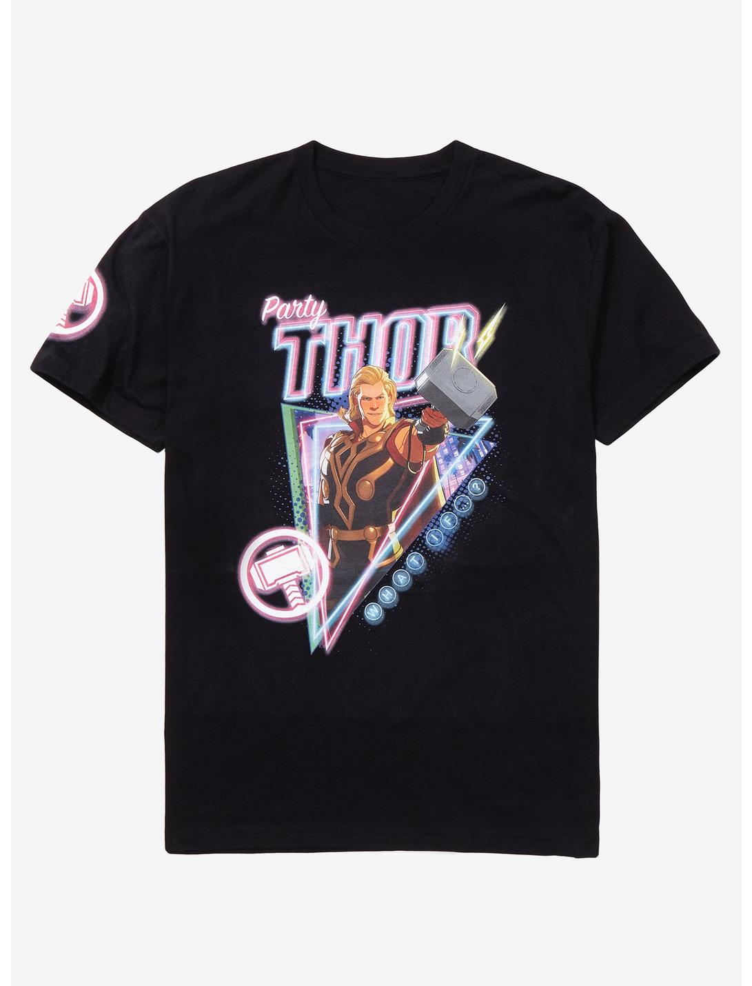 Marvel What If...? Party Thor T-Shirt - BoxLunch Exclusive, BLACK, hi-res