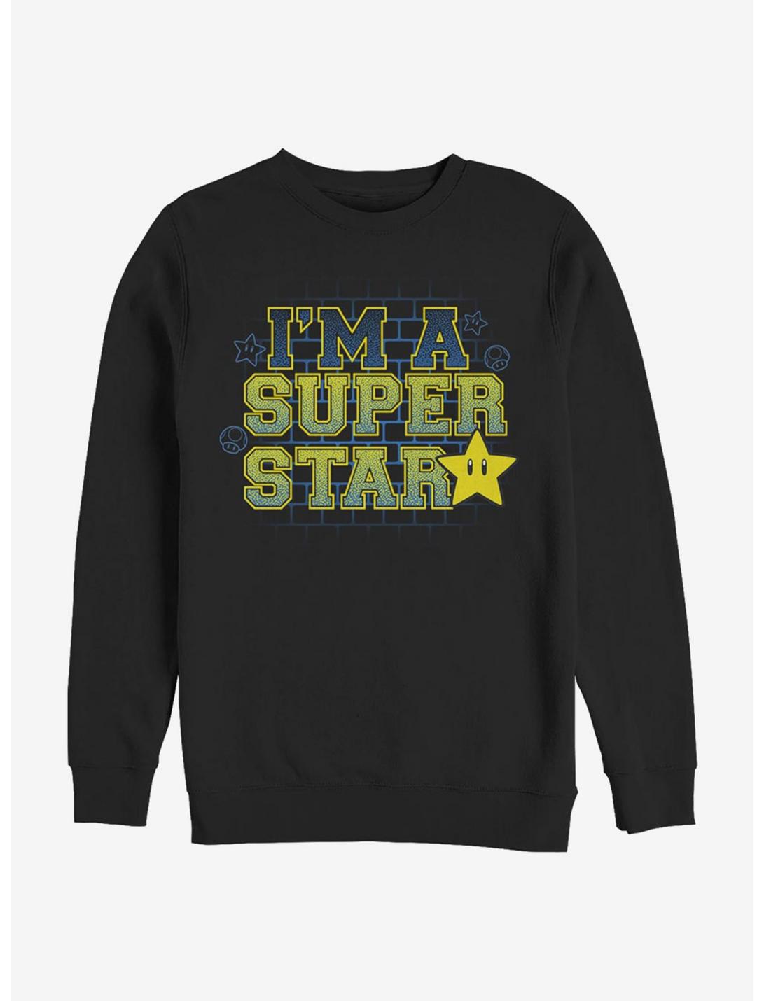 Nintendo Super Mario Super Star Sweatshirt, BLACK, hi-res