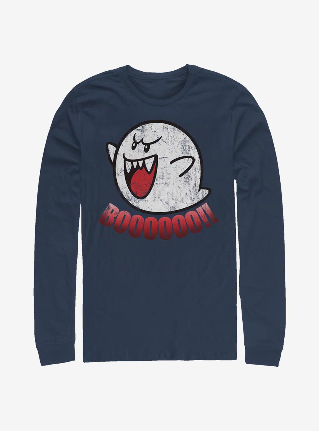 Nintendo Super Mario Boo Ghost Long-Sleeve T-Shirt, NAVY, hi-res