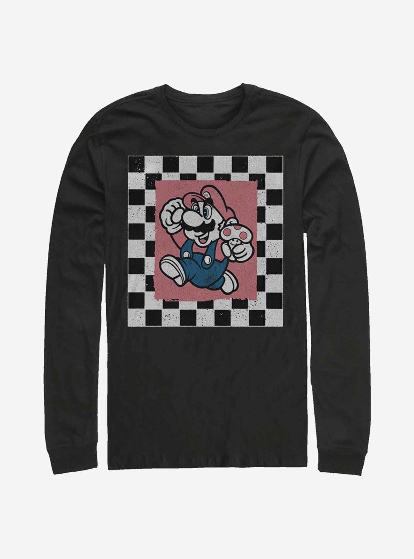Nintendo Super Mario Checkers Run Long-Sleeve T-Shirt, , hi-res