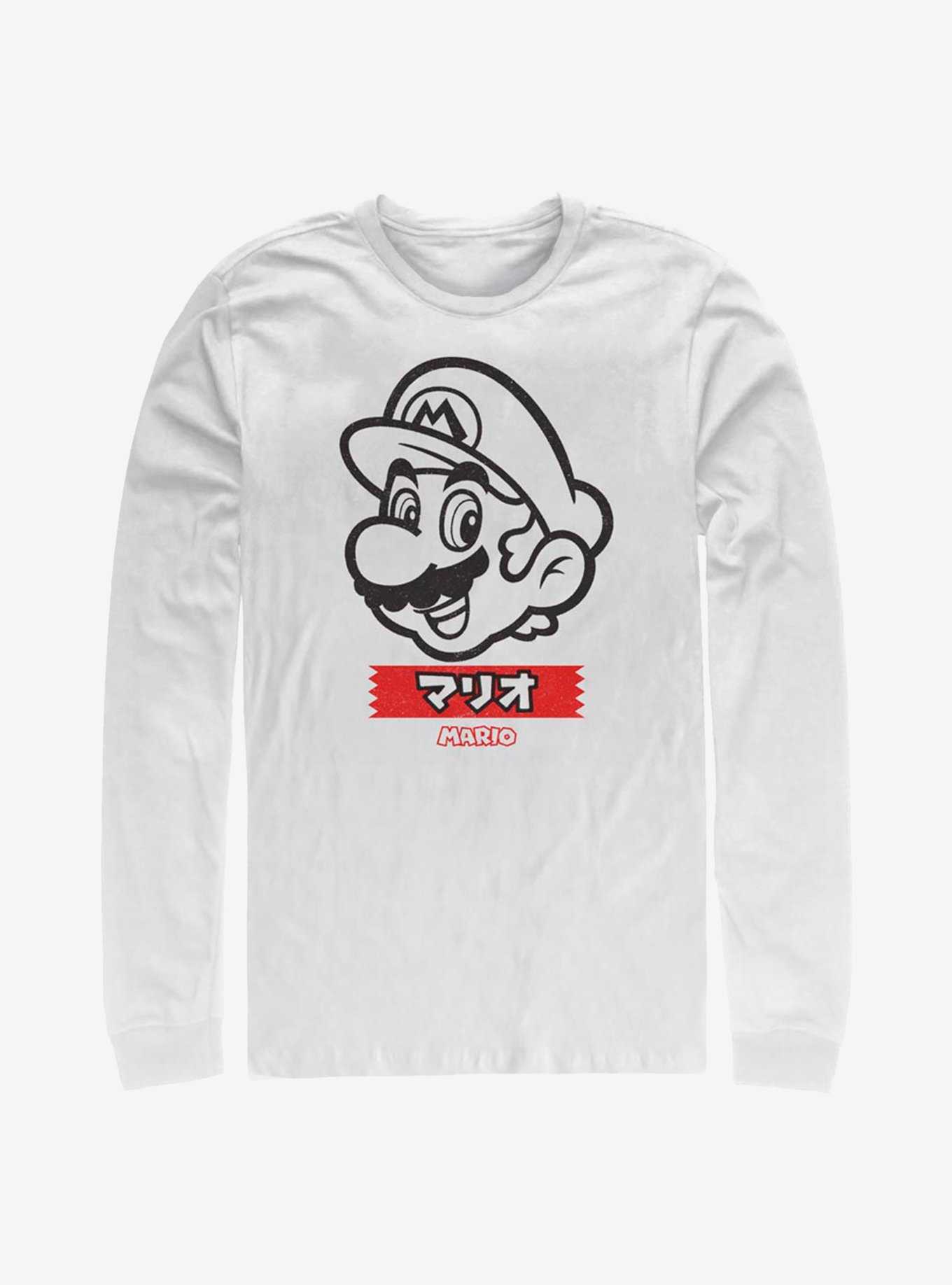 Nintendo Super Mario Japanese Text Long-Sleeve T-Shirt, , hi-res