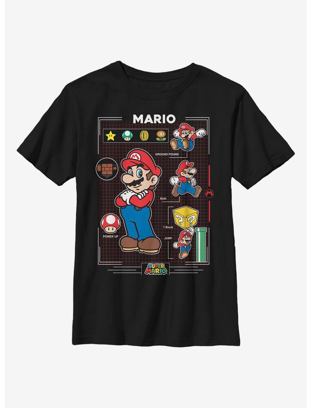Nintendo Super Mario Grid T-Shirt, BLACK, hi-res