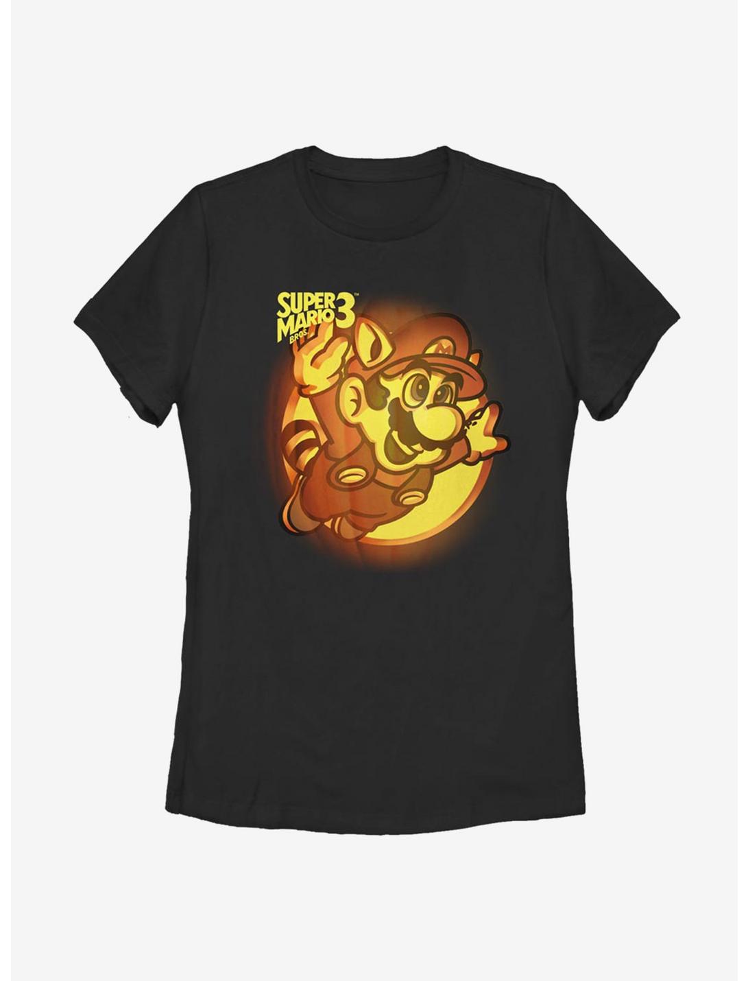 Nintendo Super Mario Pumpkin Logo Womens T-Shirt, BLACK, hi-res