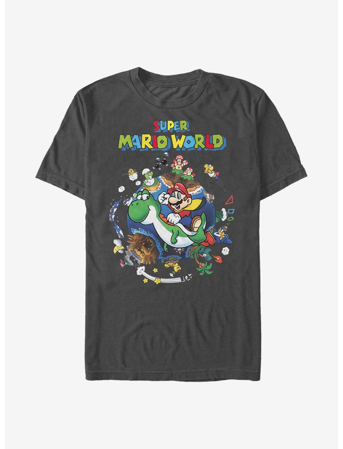 Nintendo Super Mario Super Famicom World T-Shirt, CHARCOAL, hi-res