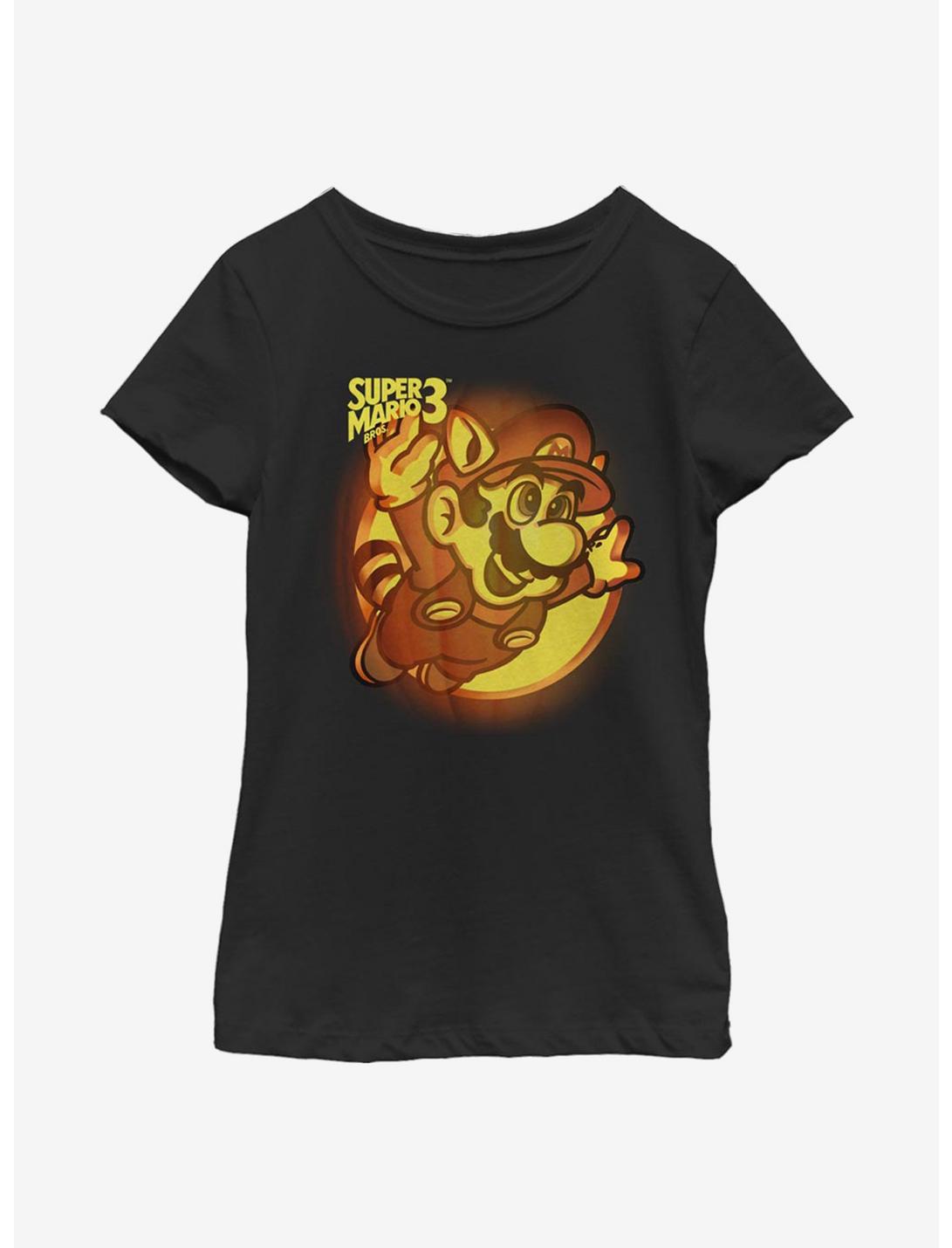 Nintendo Super Mario Pumpkin Logo Youth Girls T-Shirt, BLACK, hi-res