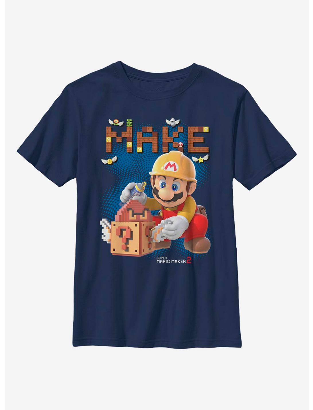 Nintendo Super Mario Create Imagination Youth T-Shirt, NAVY, hi-res