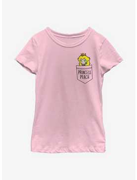 Nintendo Super Mario Faux Pocket Peach Youth Girls T-Shirt, , hi-res