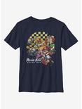 Nintendo Super Mario Checkered Kartin' Youth T-Shirt, NAVY, hi-res