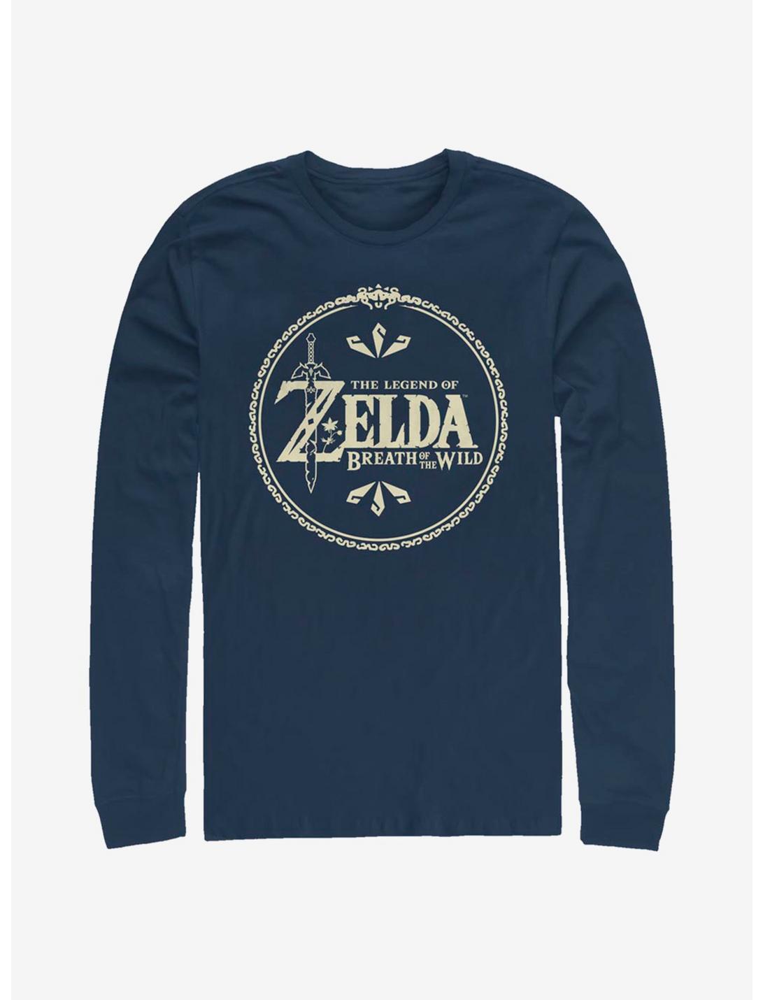 Nintendo The Legend Of Zelda Wild Logo Long-Sleeve T-Shirt, NAVY, hi-res