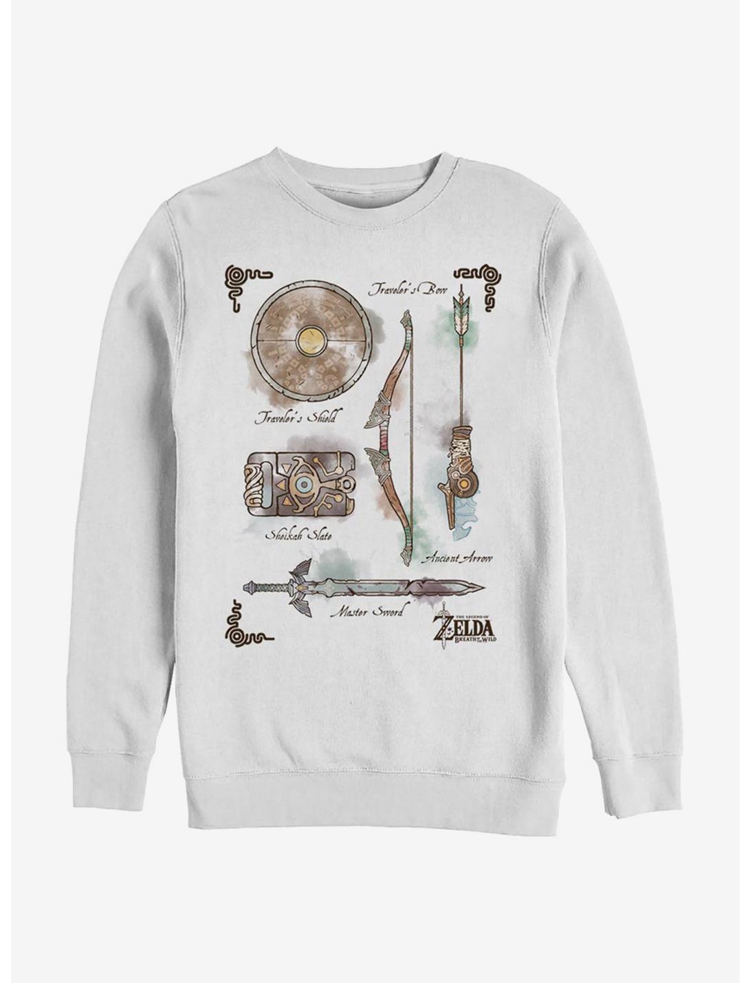 Nintendo The Legend Of Zelda Inventory Sweatshirt, WHITE, hi-res
