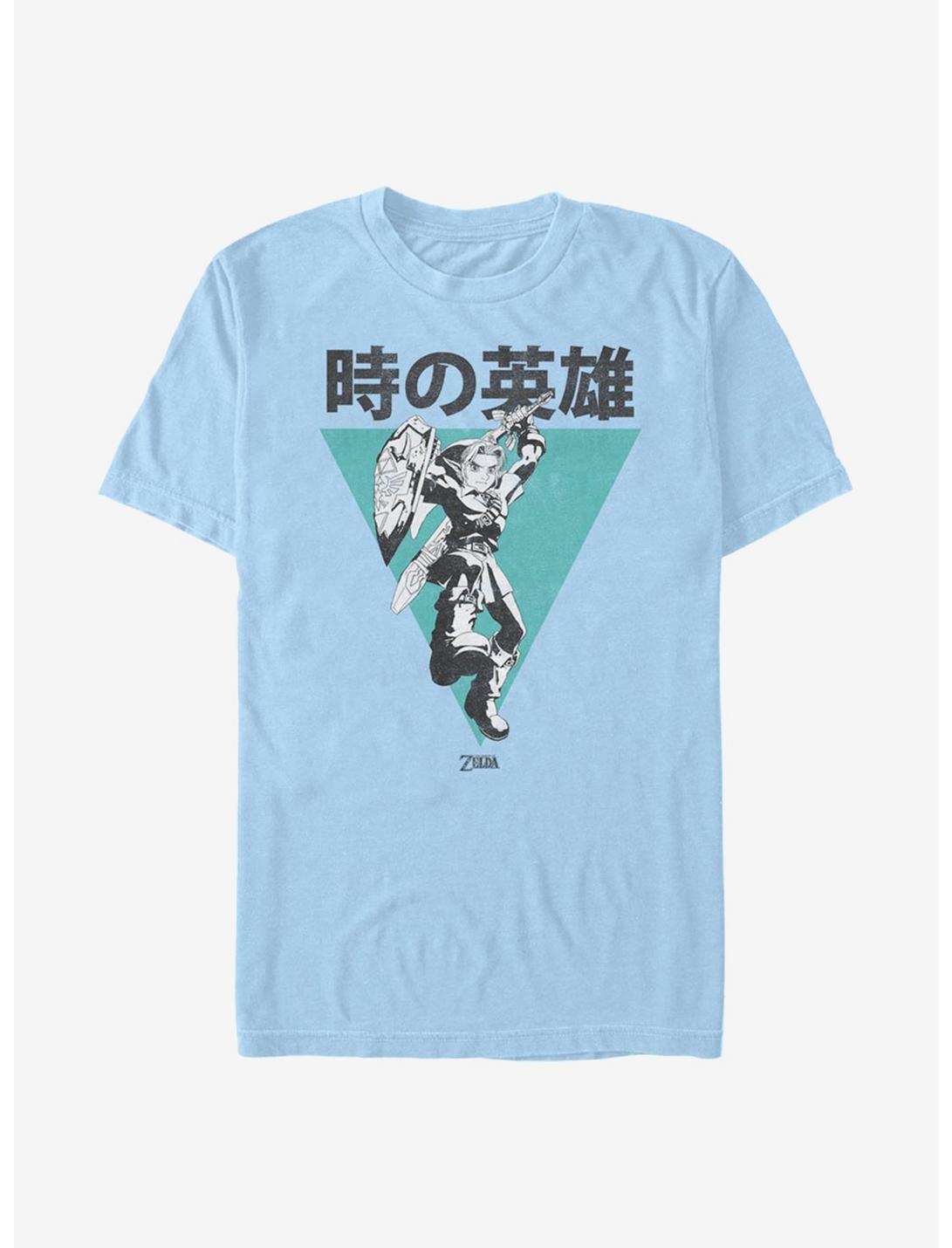 Nintendo The Legend Of Zelda Japanese Text T-Shirt, LT BLUE, hi-res
