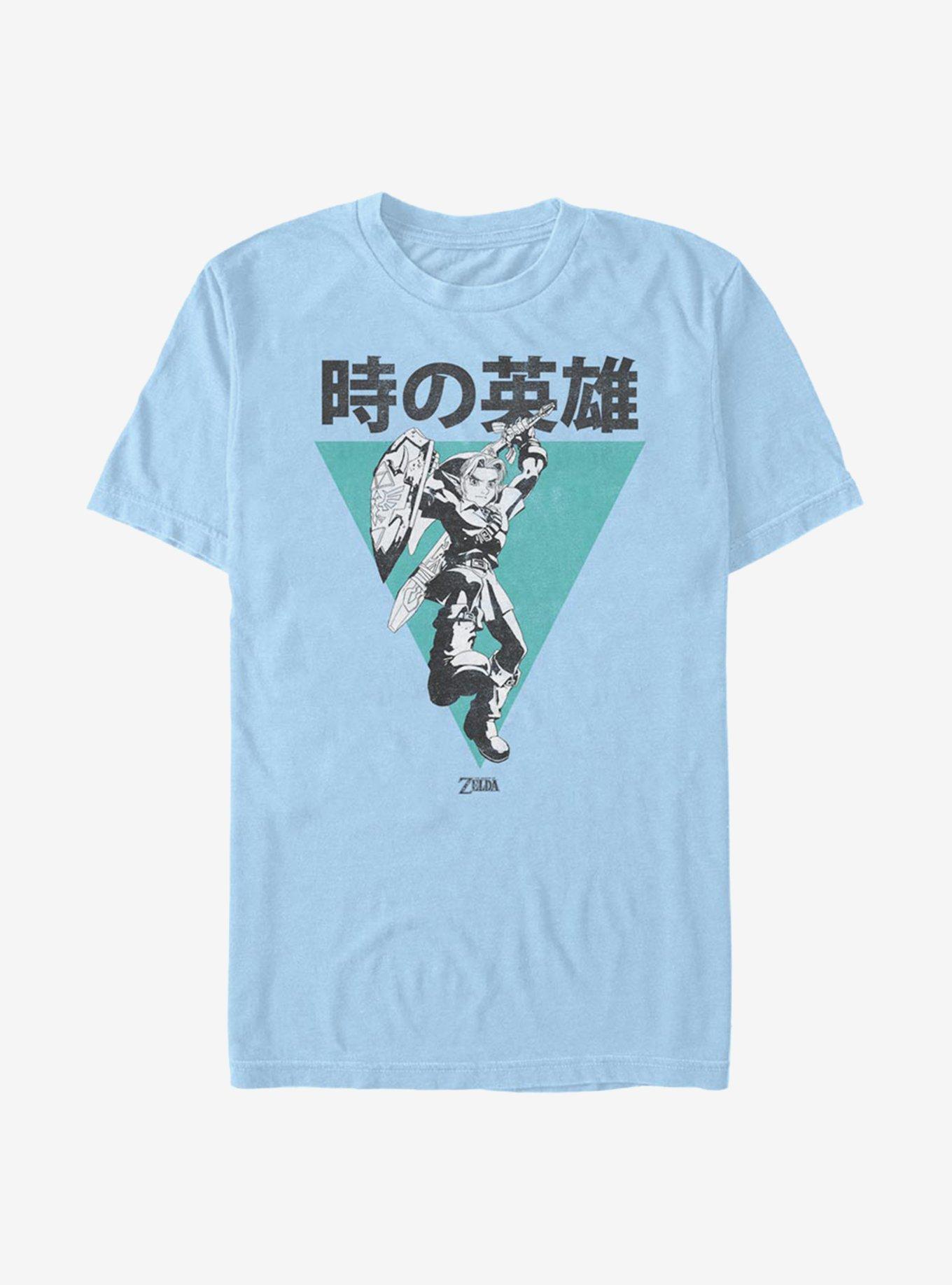 Nintendo The Legend Of Zelda Japanese Text T-Shirt, LT BLUE, hi-res