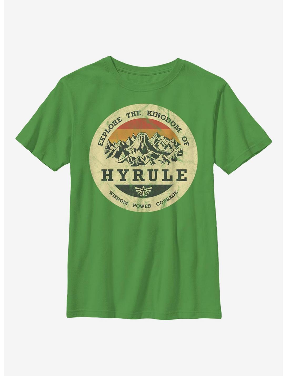 Nintendo The Legend Of Zelda Explore Hyrule Youth T-Shirt, KELLY, hi-res