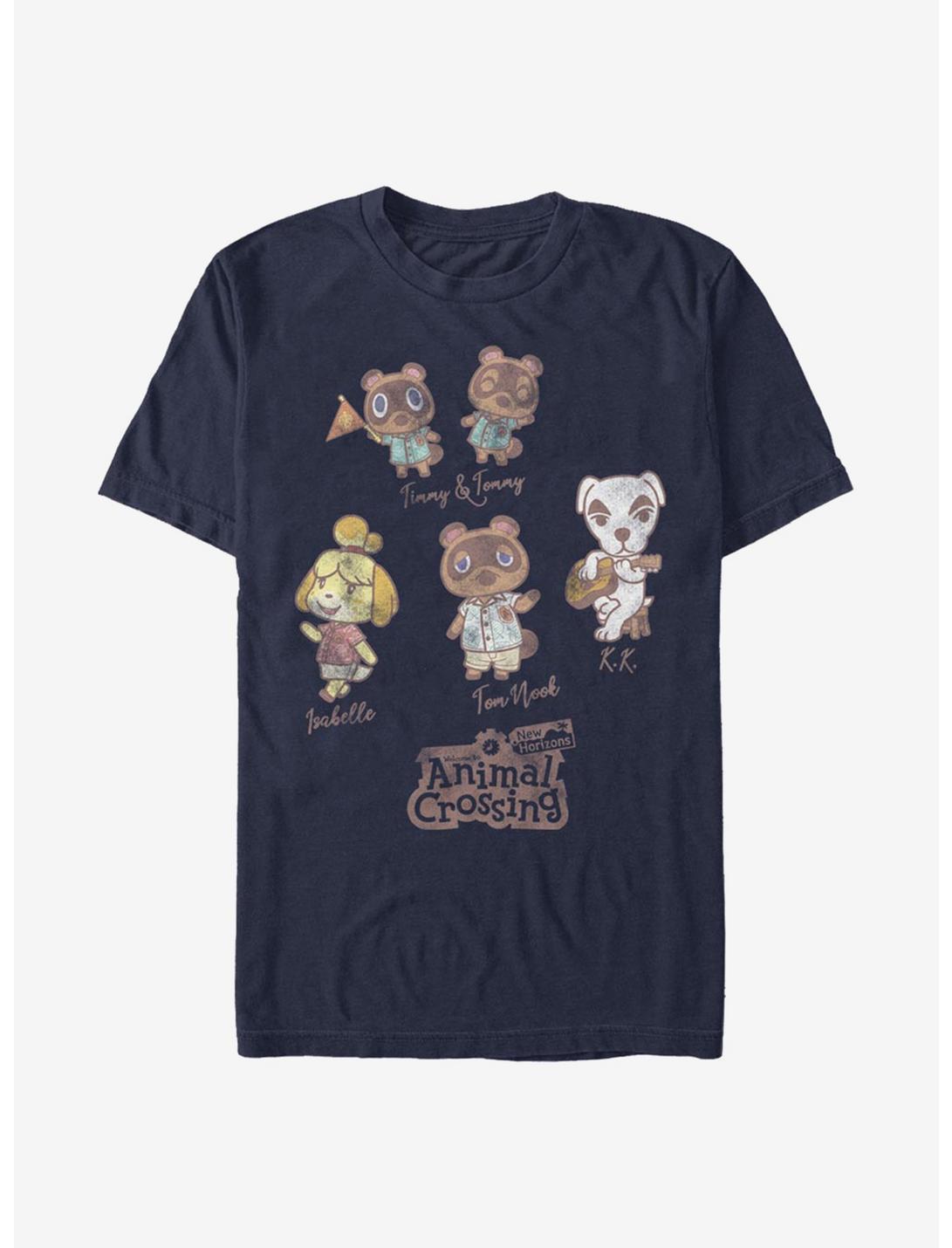 Nintendo Animal Crossing Character Textbook T-Shirt, NAVY, hi-res