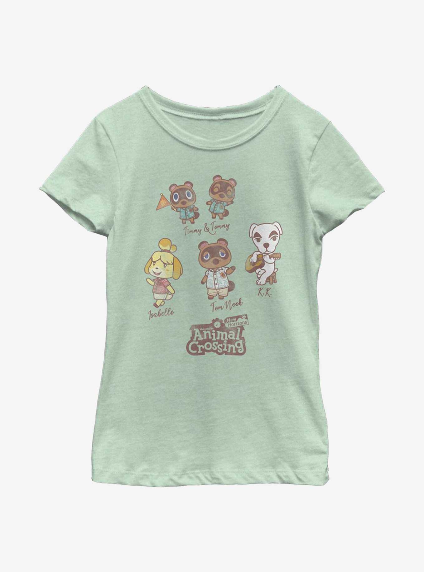 Nintendo Animal Crossing Character Textbook Youth Girls T-Shirt, , hi-res