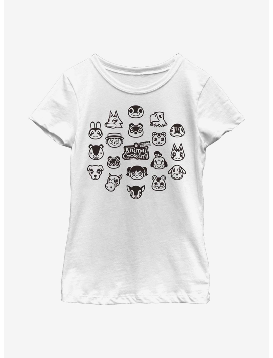 Nintendo Animal Crossing: New Horizons Group Youth Girls T-Shirt, WHITE, hi-res