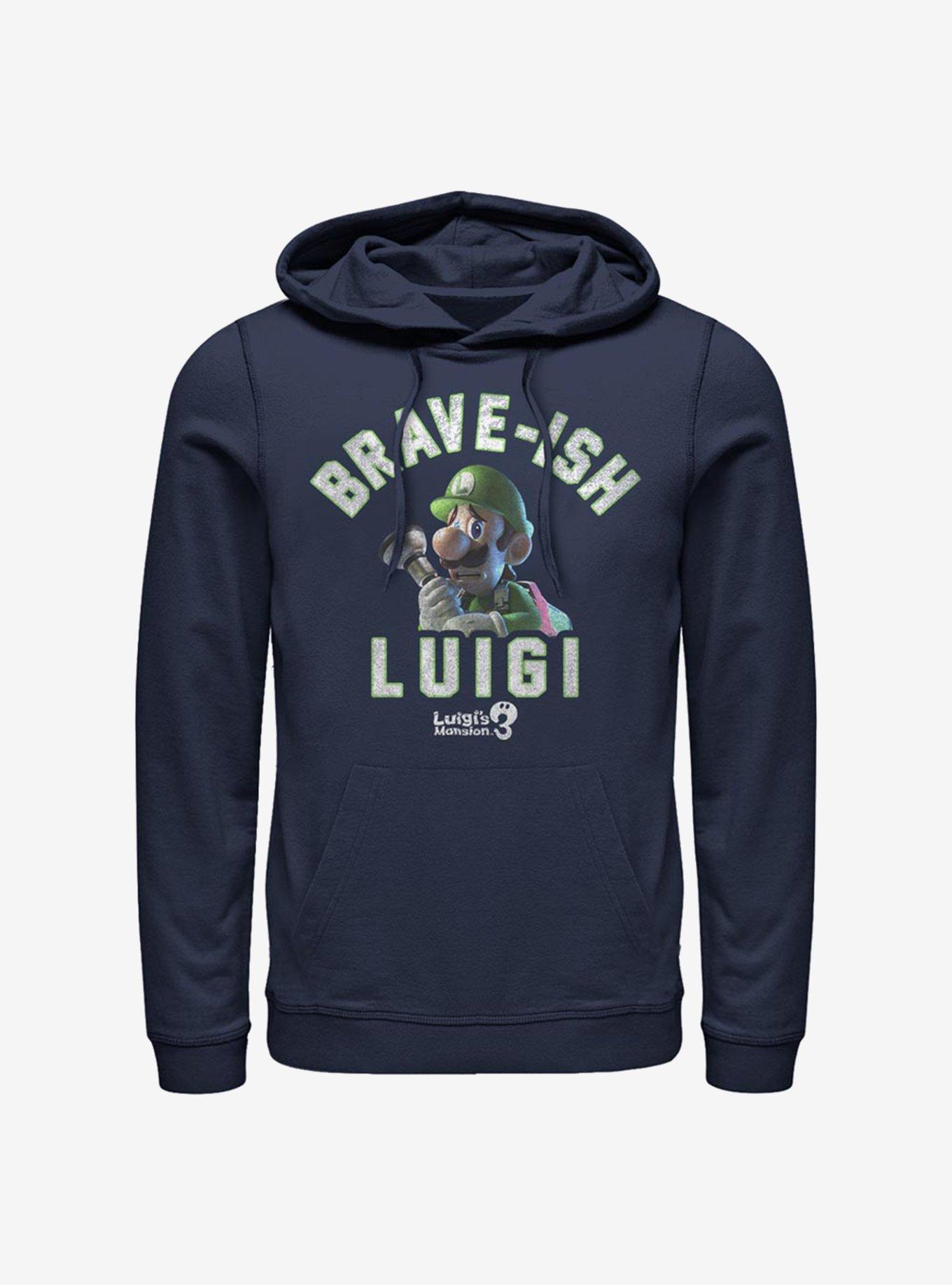 Nintendo Super Mario Brave-Ish Luigi Hoodie, NAVY, hi-res