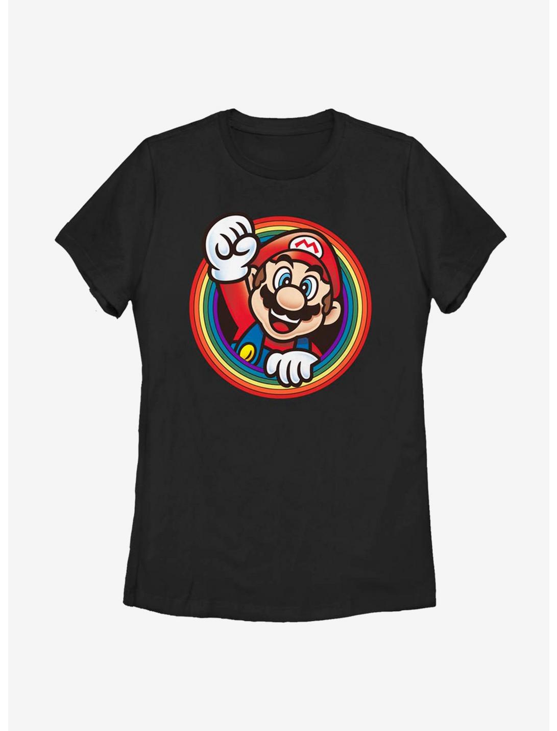 Nintendo Super Mario Rainbow Mario Womens T-Shirt, BLACK, hi-res