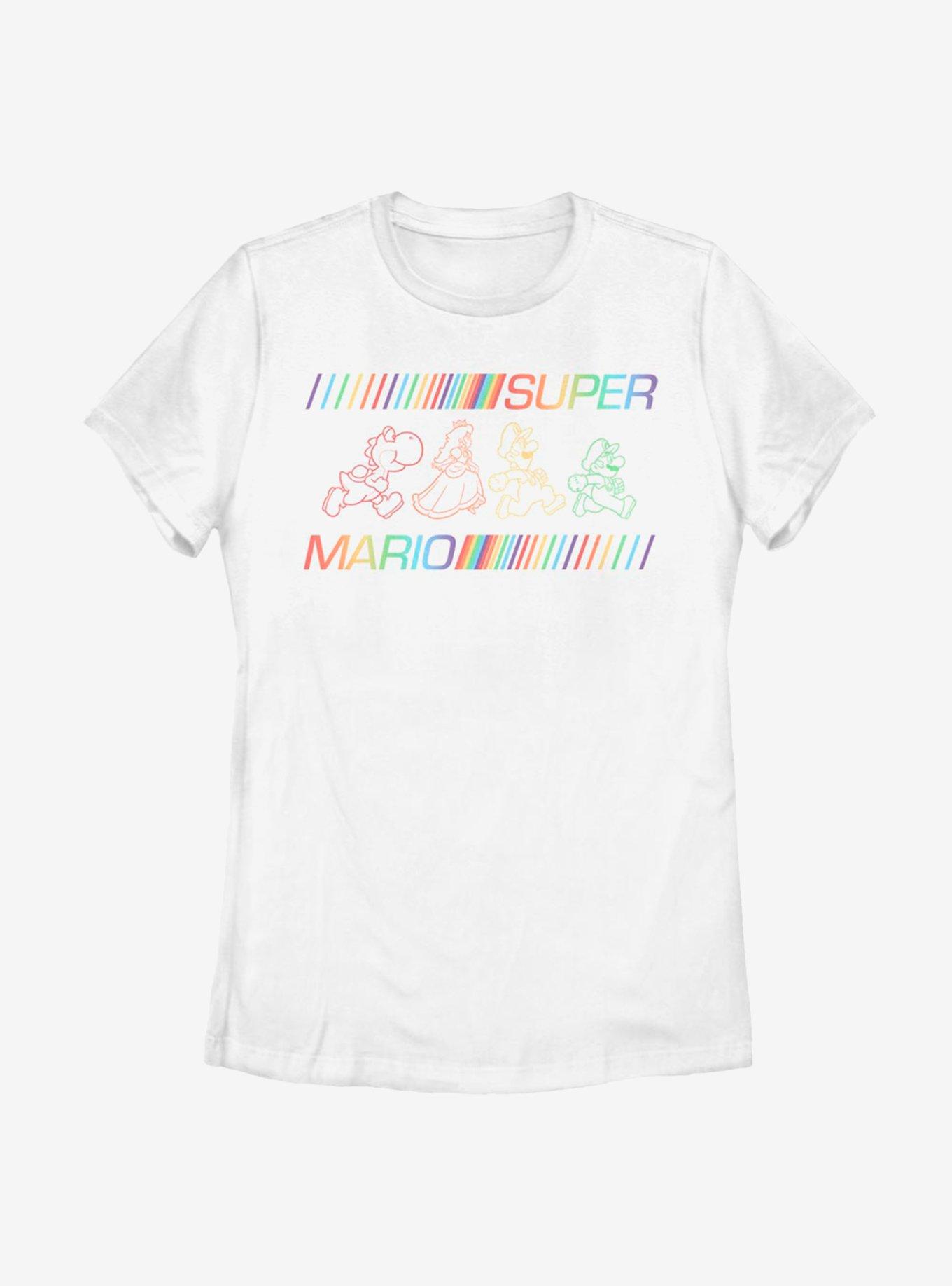 Nintendo Super Mario Rainbow Mario Run Womens T-Shirt, , hi-res
