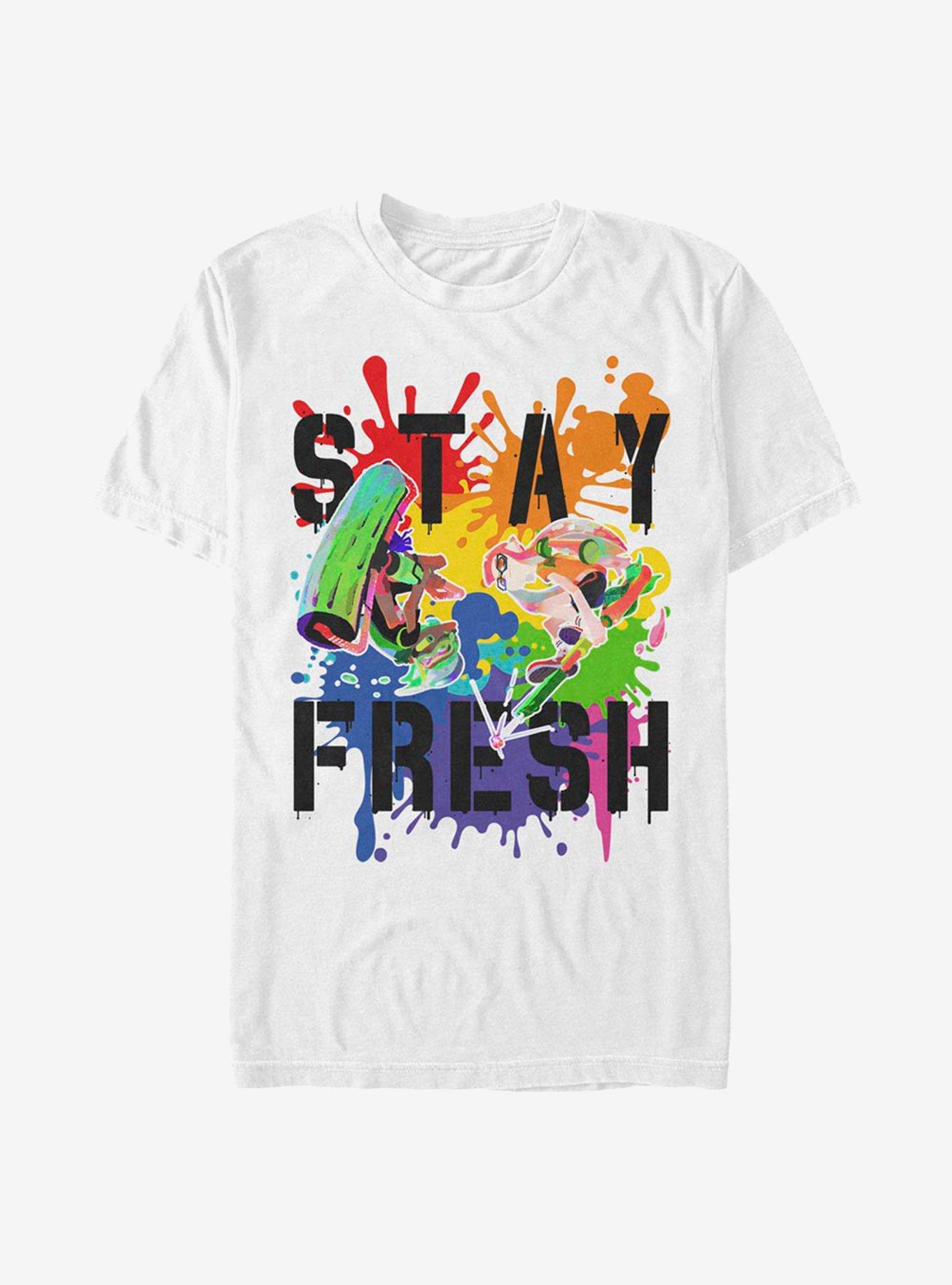 Nintendo Splatoon Rainbow Stay Fresh T-Shirt, WHITE, hi-res