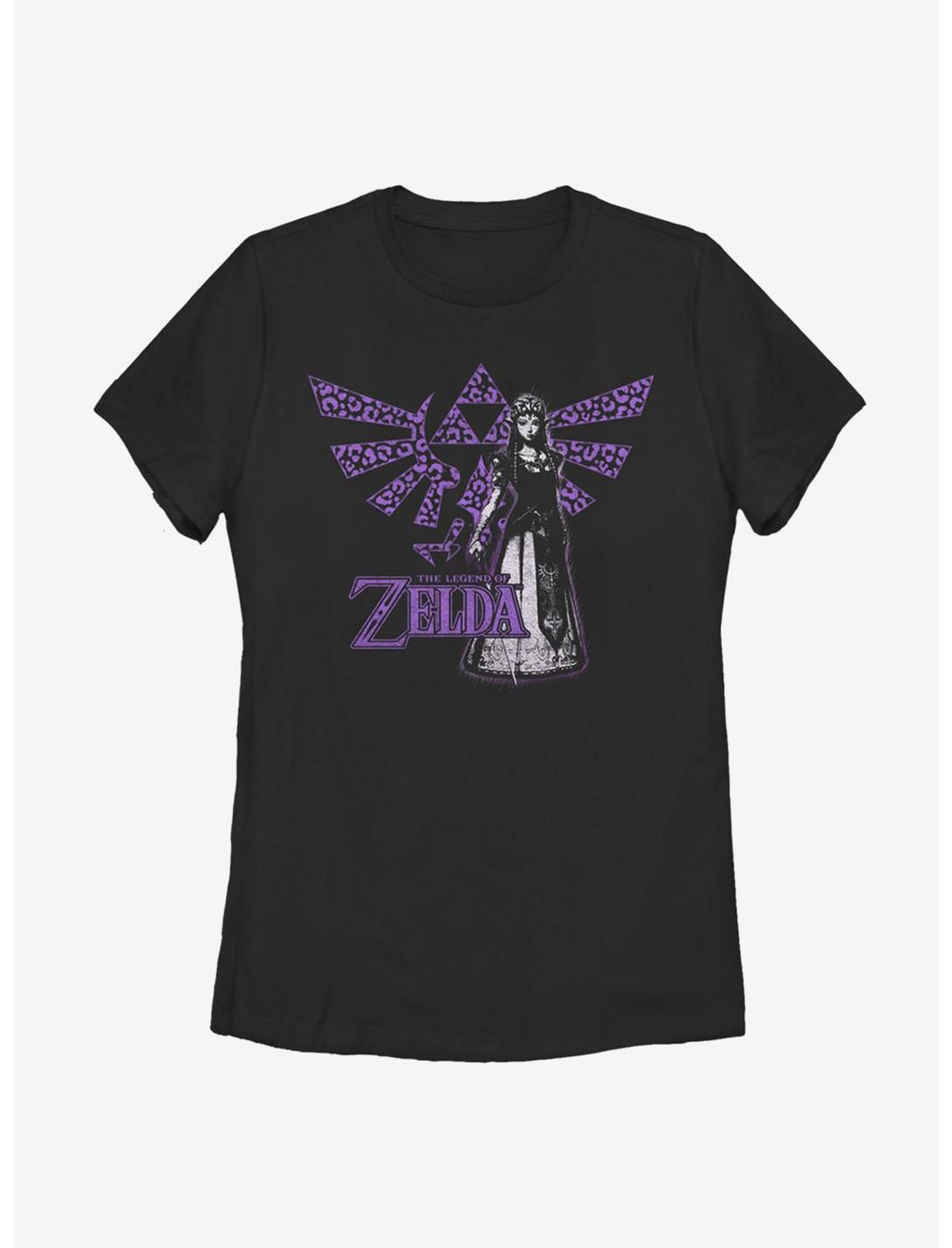 Nintendo The Legend Of Zelda Cheetah Crest Womens T-Shirt, BLACK, hi-res