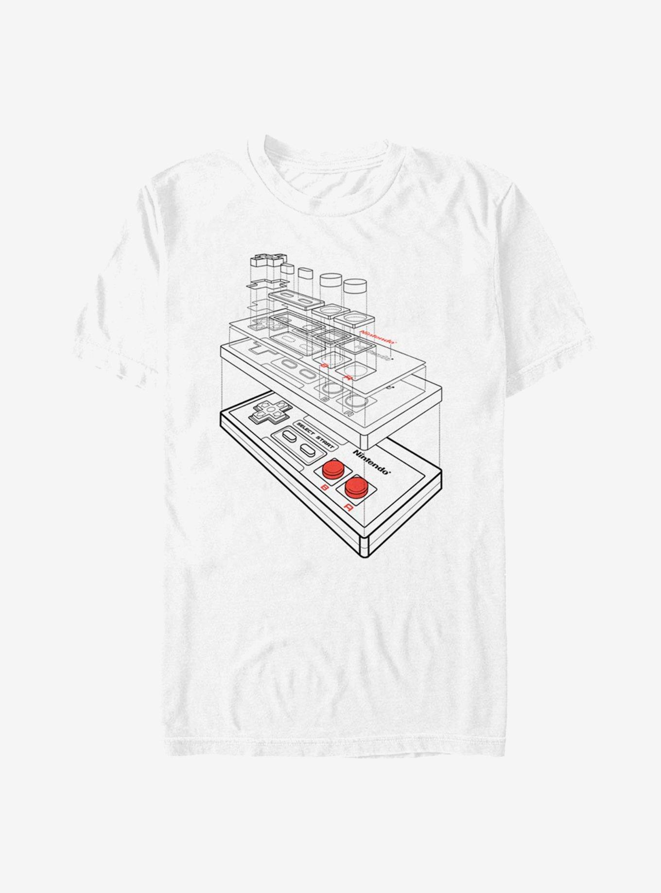 Nintendo Essential Controller Schematic T-Shirt, , hi-res