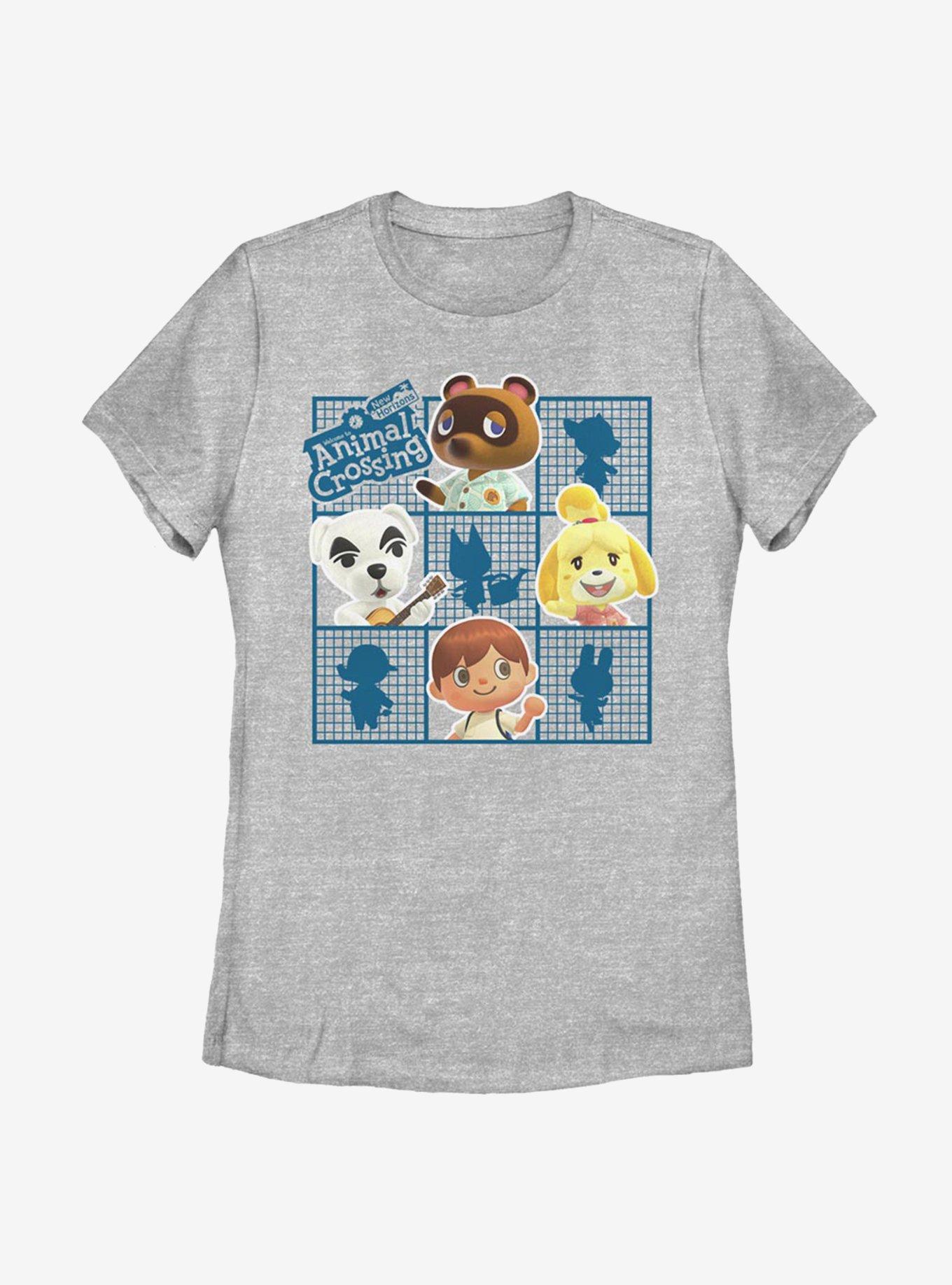 Nintendo Animal Crossing Character Grid Womens T-Shirt, ATH HTR, hi-res