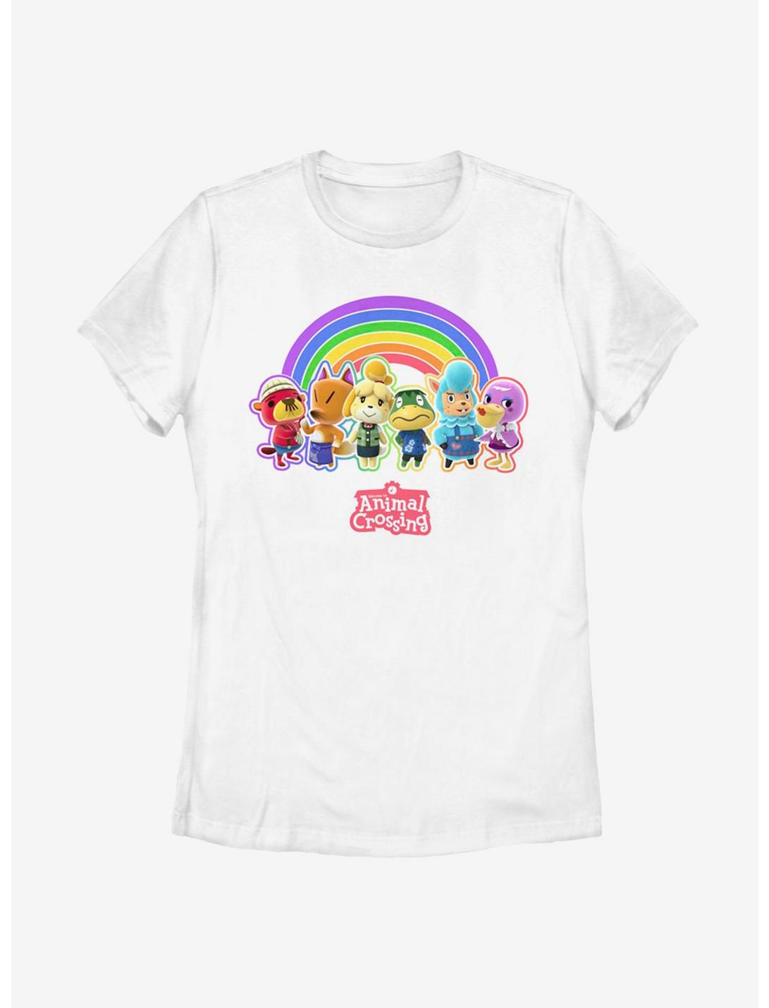 Nintendo Animal Crossing Rainbow Lineup Womens T-Shirt, WHITE, hi-res