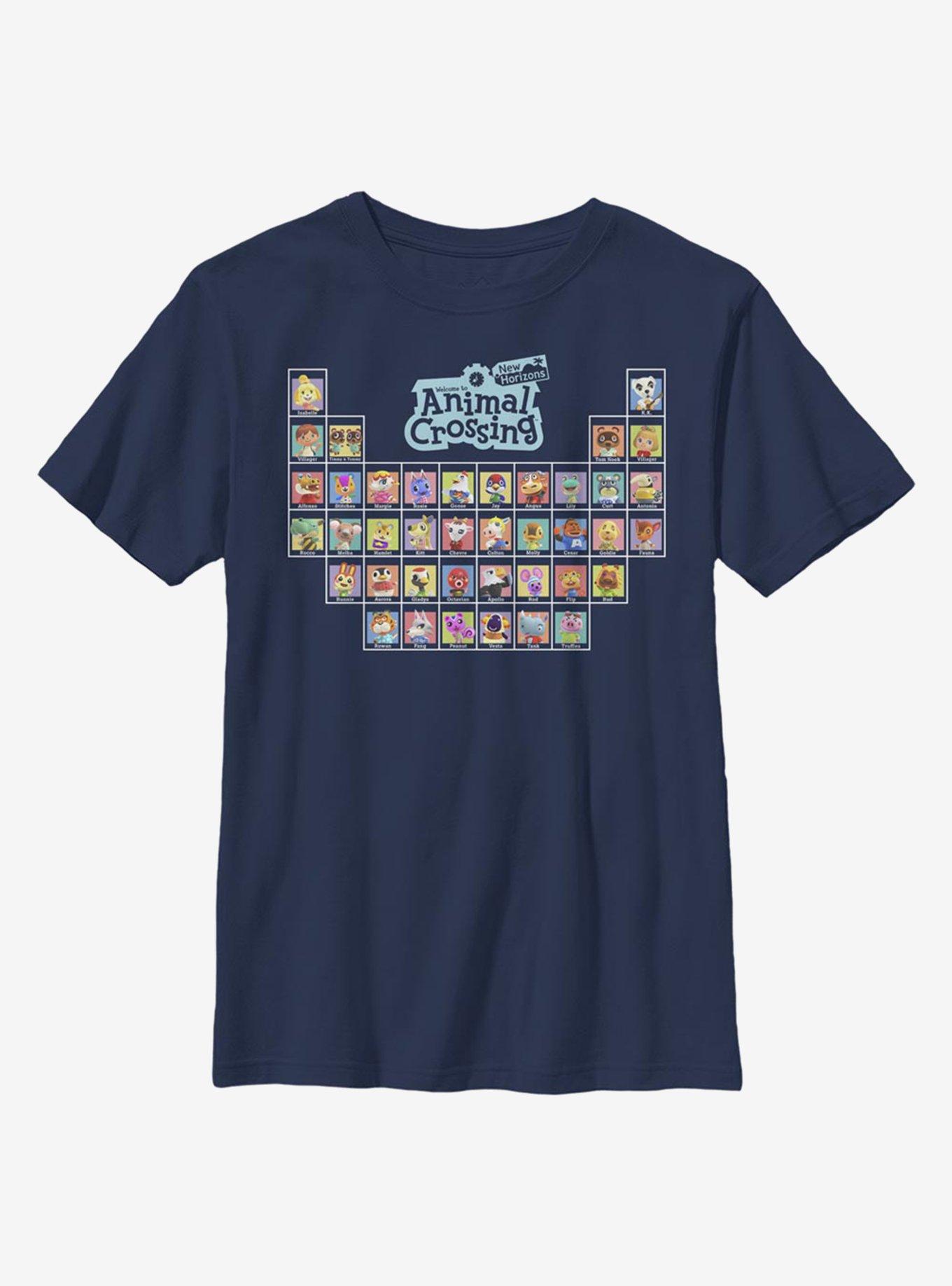 Nintendo Animal Crossing Periodically Crossing Youth T-Shirt, NAVY, hi-res