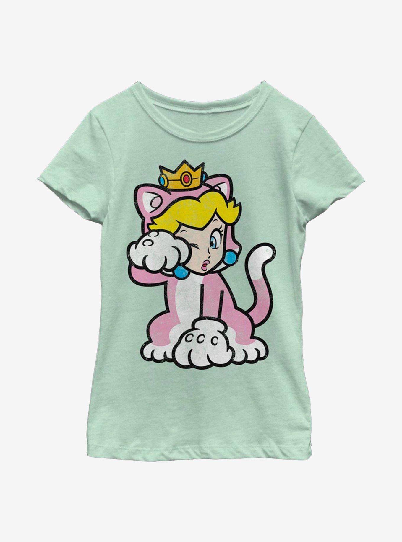 Nintendo Super Mario Cat Peach Solo Youth Girls T-Shirt, , hi-res