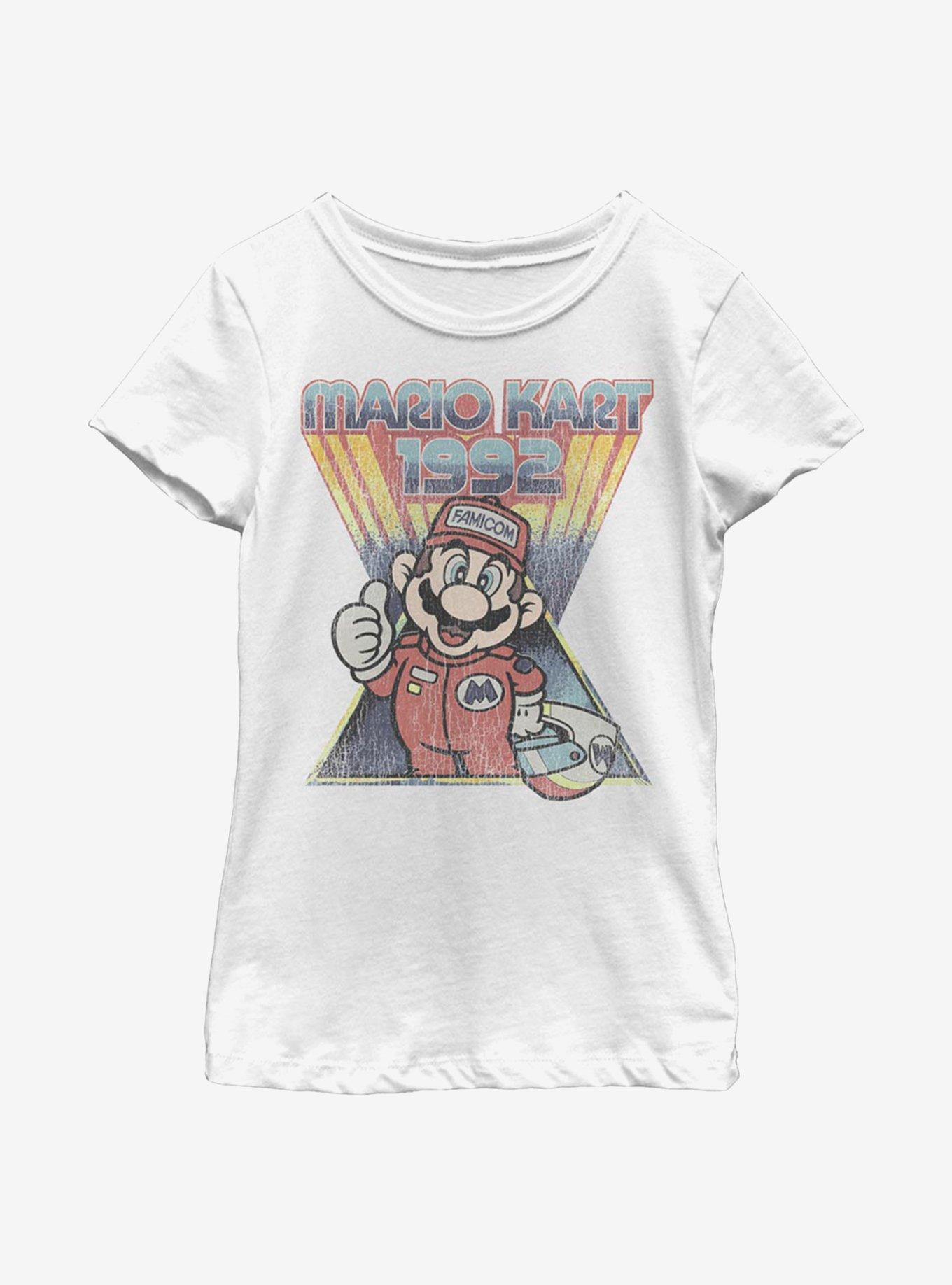 Nintendo Super Mario Race Of Old Youth Girls T-Shirt, WHITE, hi-res