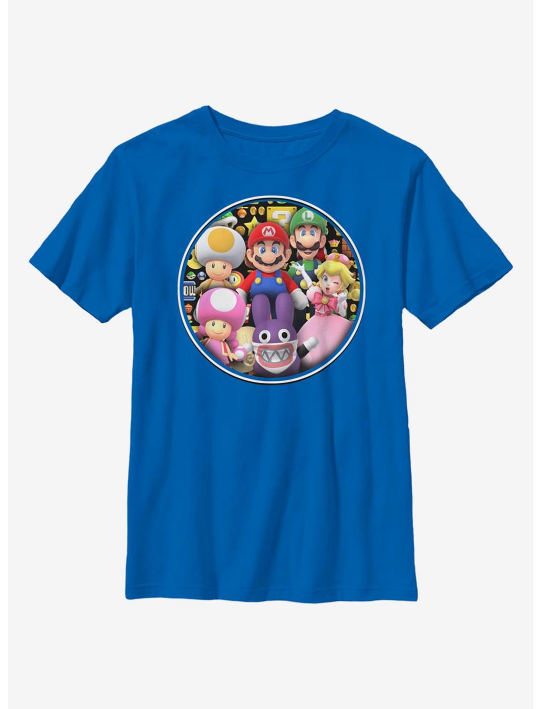 Nintendo Super Mario Deluxe U Group Youth T-Shirt, ROYAL, hi-res