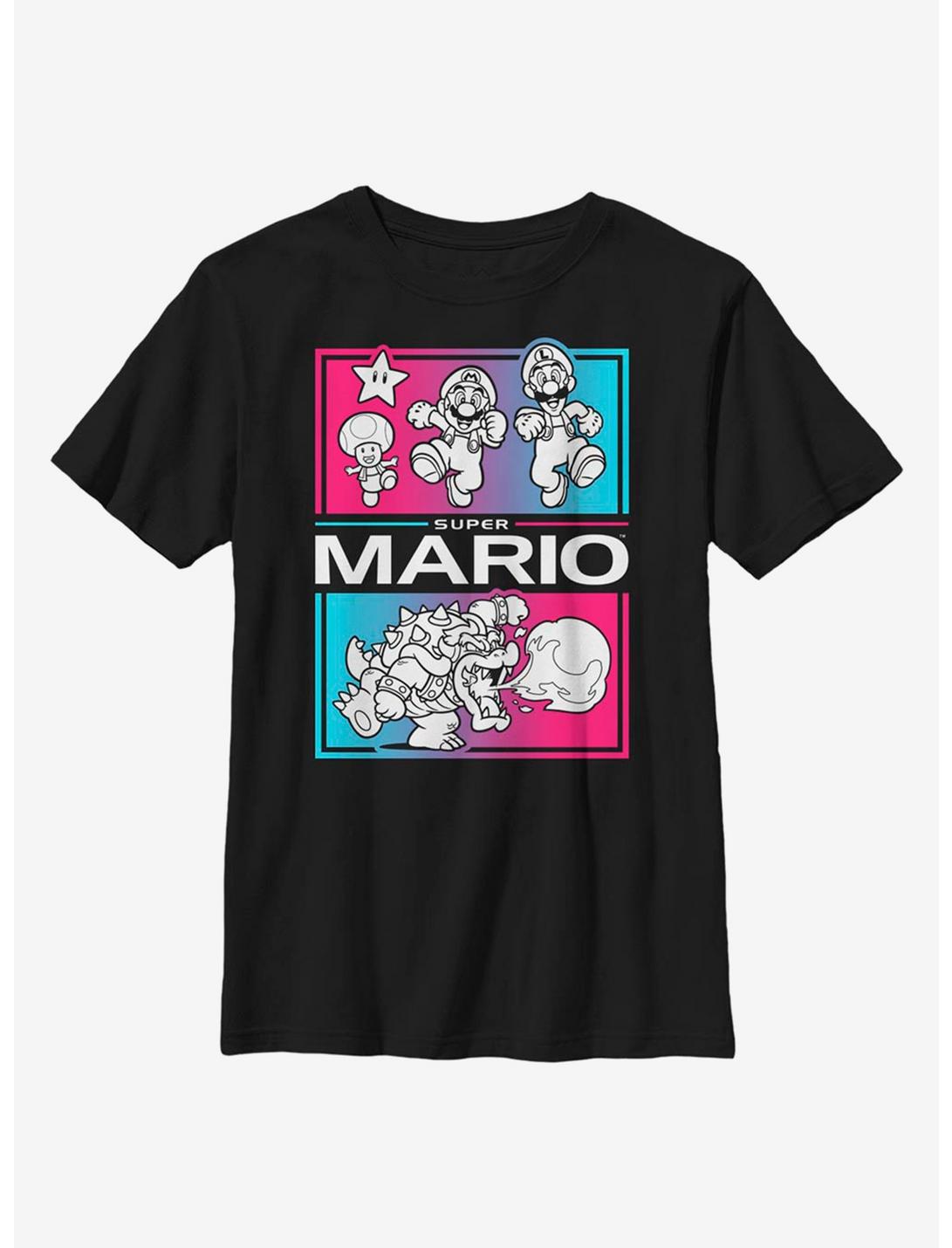 Nintendo Super Mario Runners Up Youth T-Shirt, BLACK, hi-res