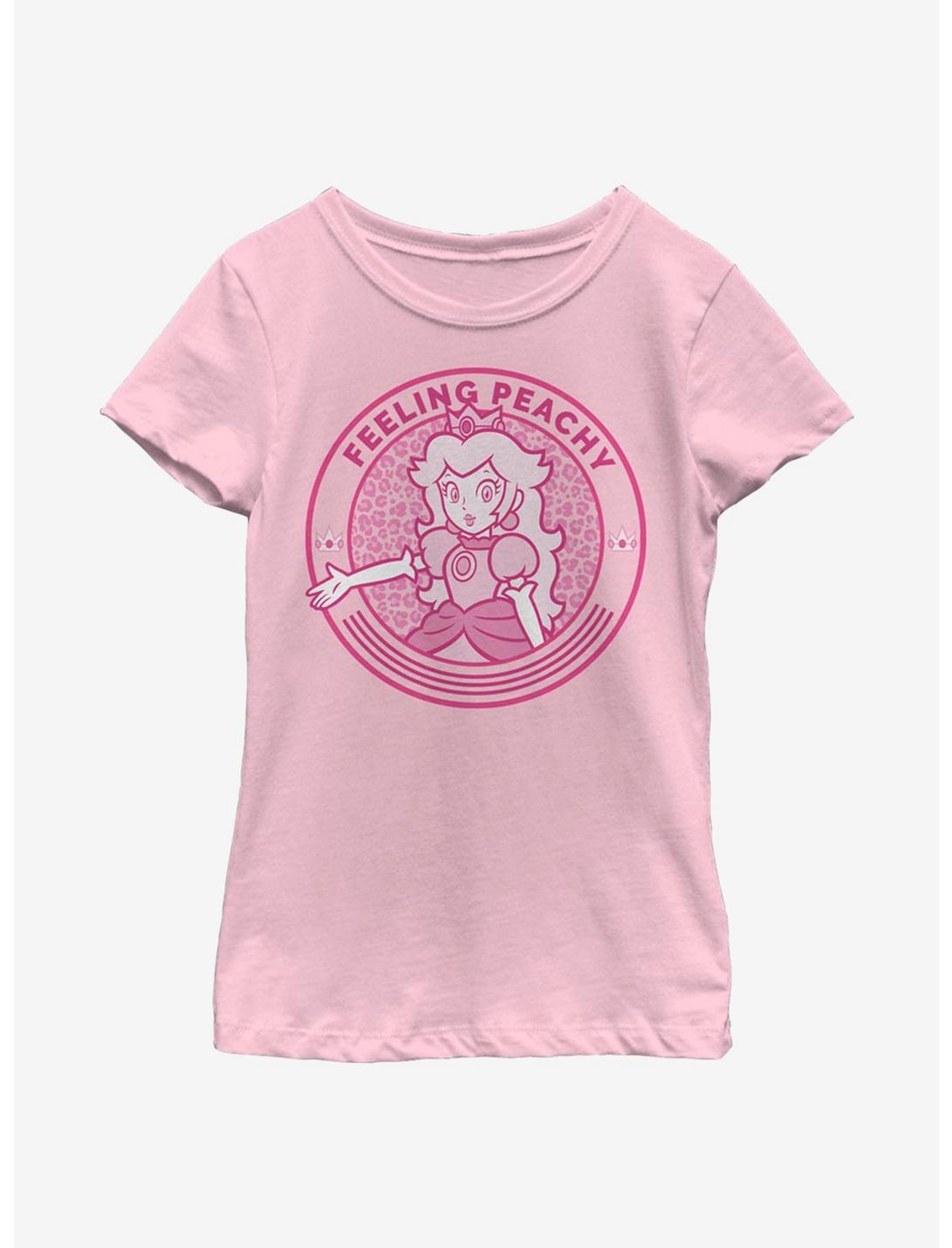 Nintendo Super Mario Cheetah Peach Youth Girls T-Shirt, PINK, hi-res