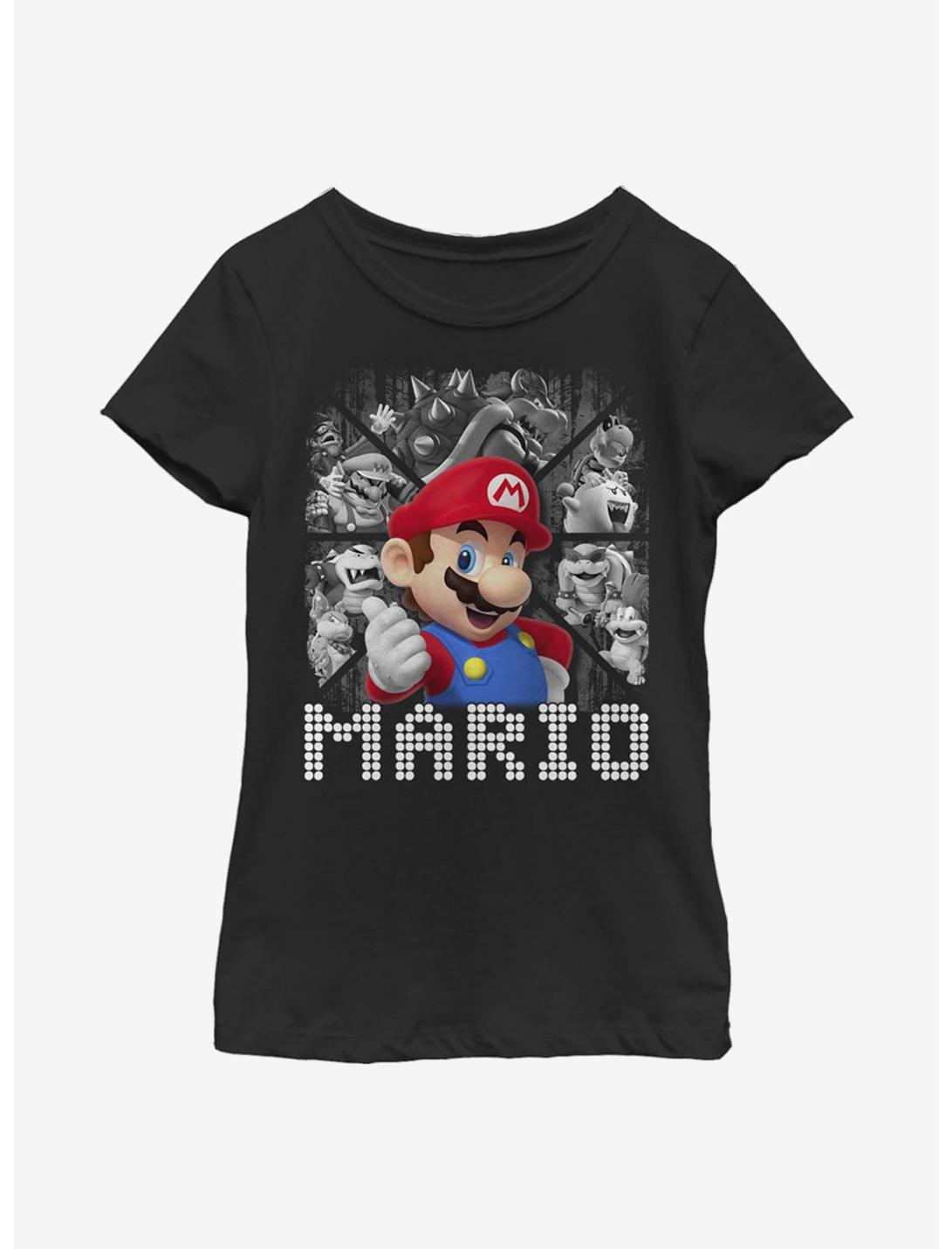 Nintendo Super Mario Buddies Youth Girls T-Shirt, BLACK, hi-res