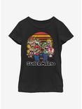 Nintendo Super Mario Group Youth Girls T-Shirt, BLACK, hi-res