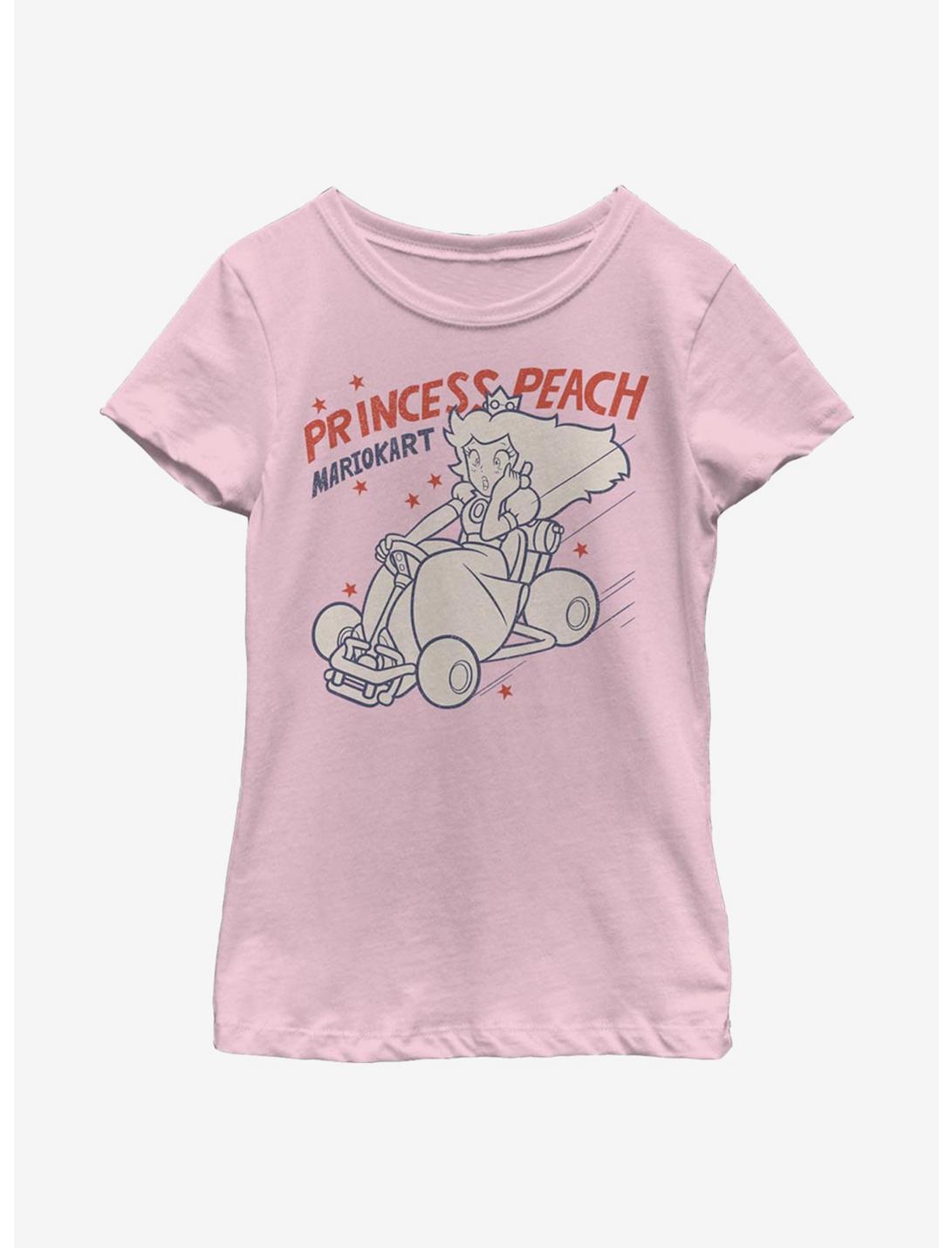 Nintendo Super Mario Peach Kart Youth Girls T-Shirt, PINK, hi-res