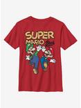 Nintendo Super Mario Super Lined Bros Youth T-Shirt, RED, hi-res