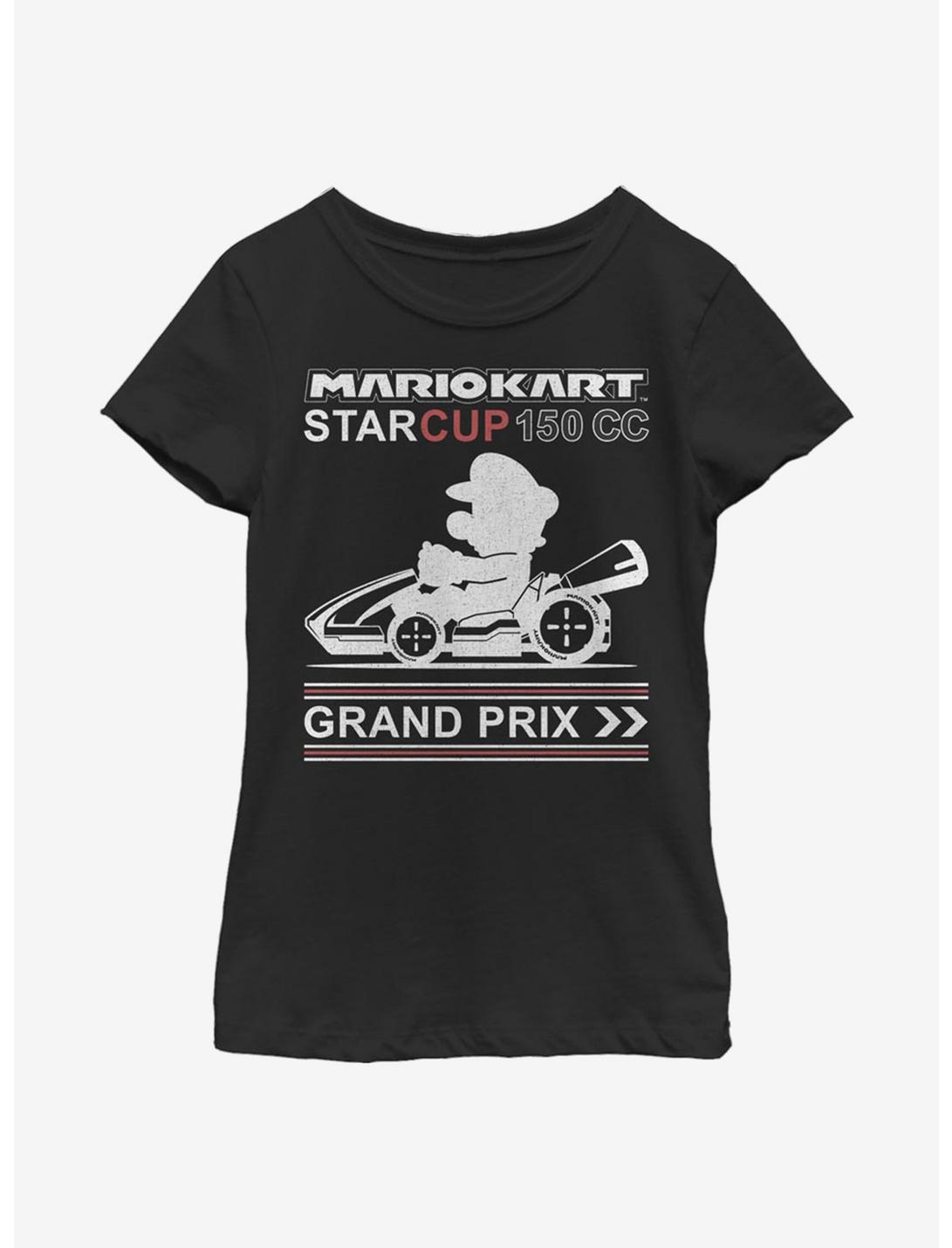 Nintendo Super Mario Star Cup Youth Girls T-Shirt, BLACK, hi-res