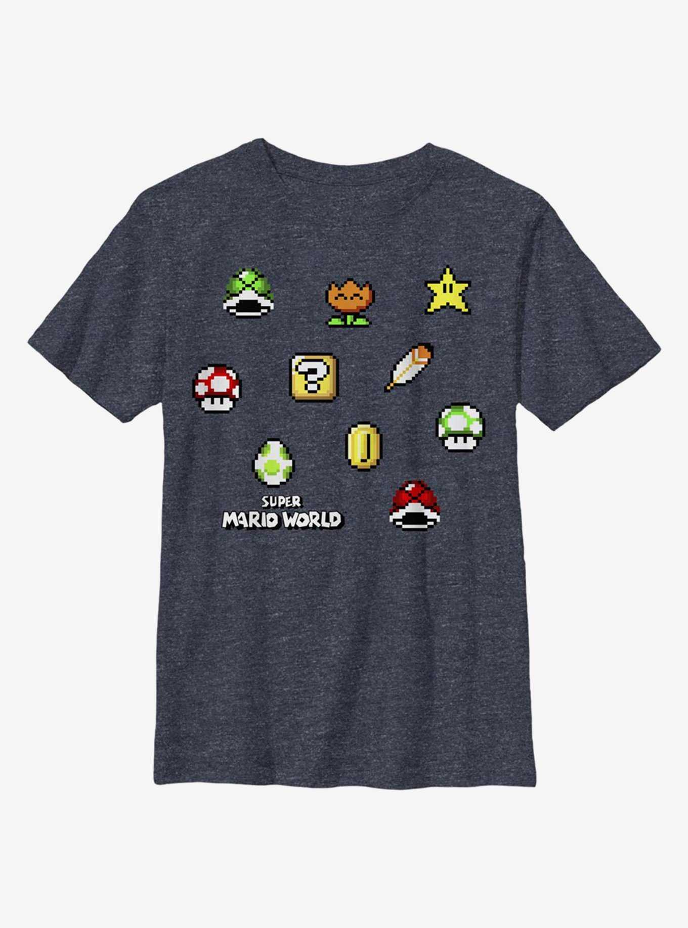 Nintendo Super Mario Maker Items Scatter Youth T-Shirt, , hi-res
