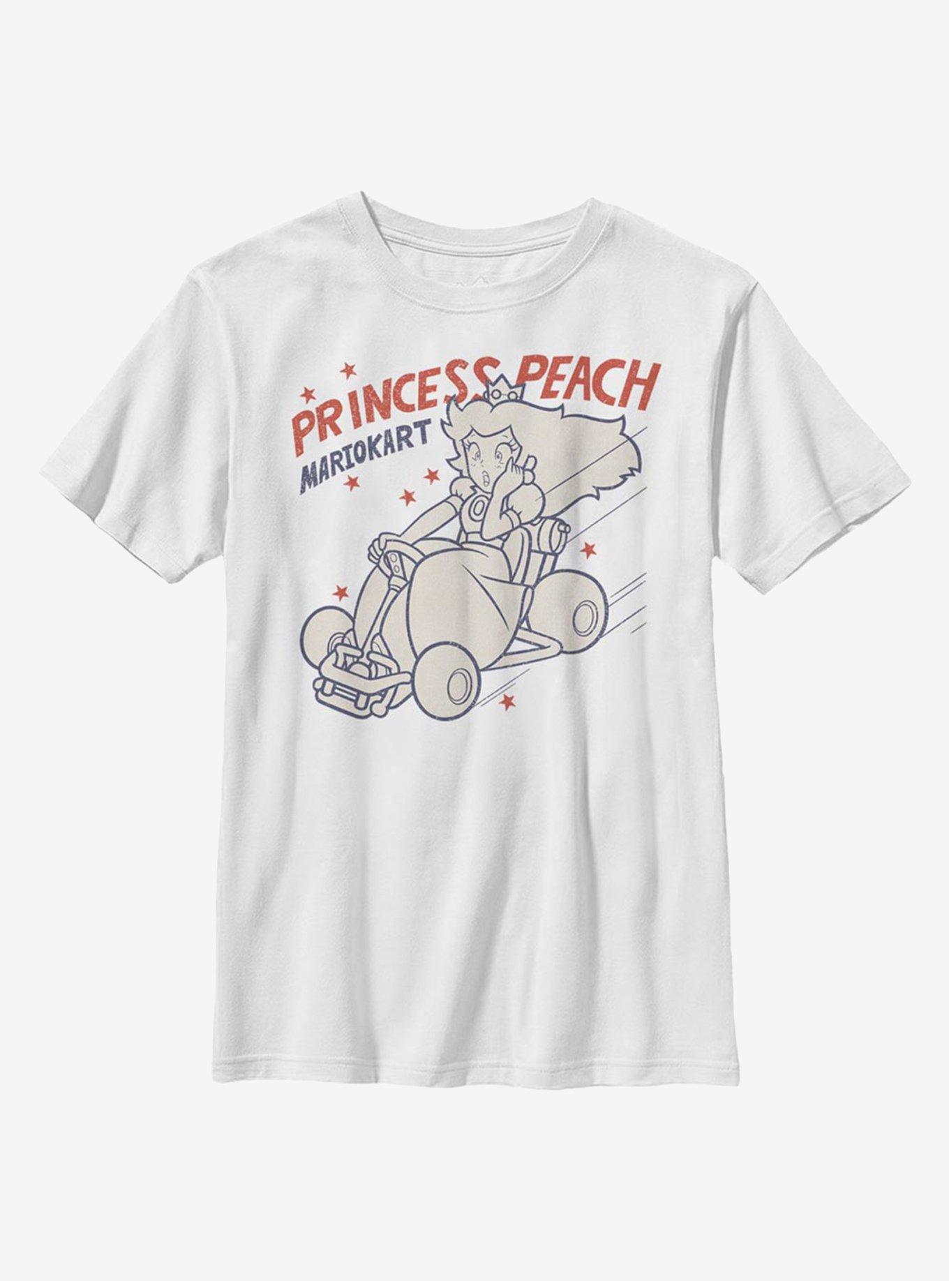 Nintendo Super Mario Peach Kart Youth T-Shirt, WHITE, hi-res