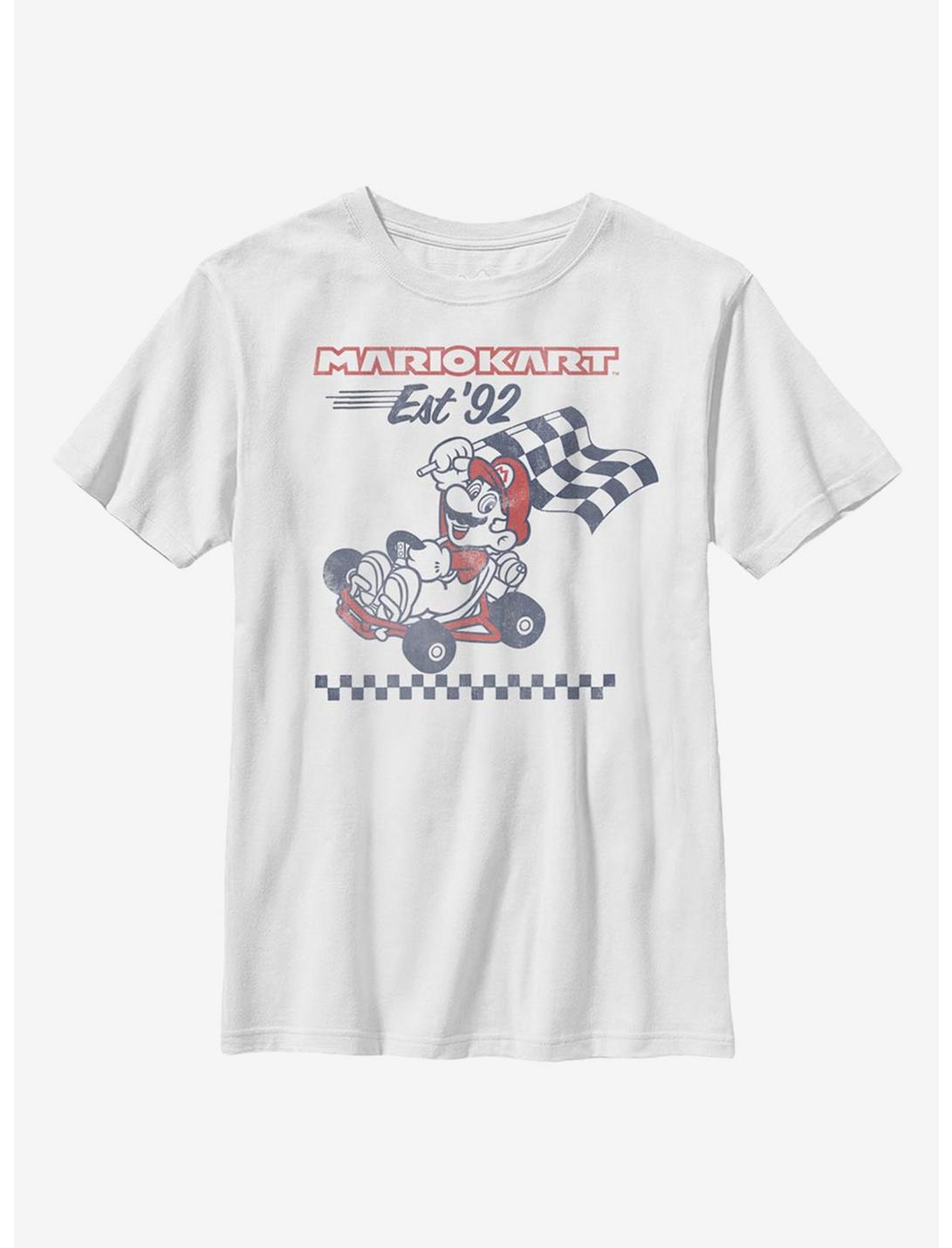 Nintendo Super Mario Retro Racing Youth T-Shirt, WHITE, hi-res
