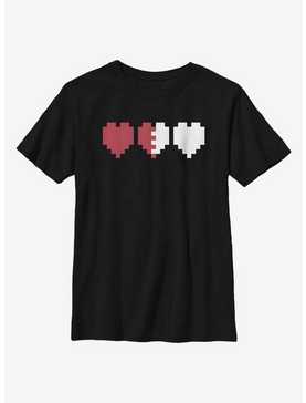 Nintendo The Legend Of Zelda Half Life Hearts Youth T-Shirt, , hi-res